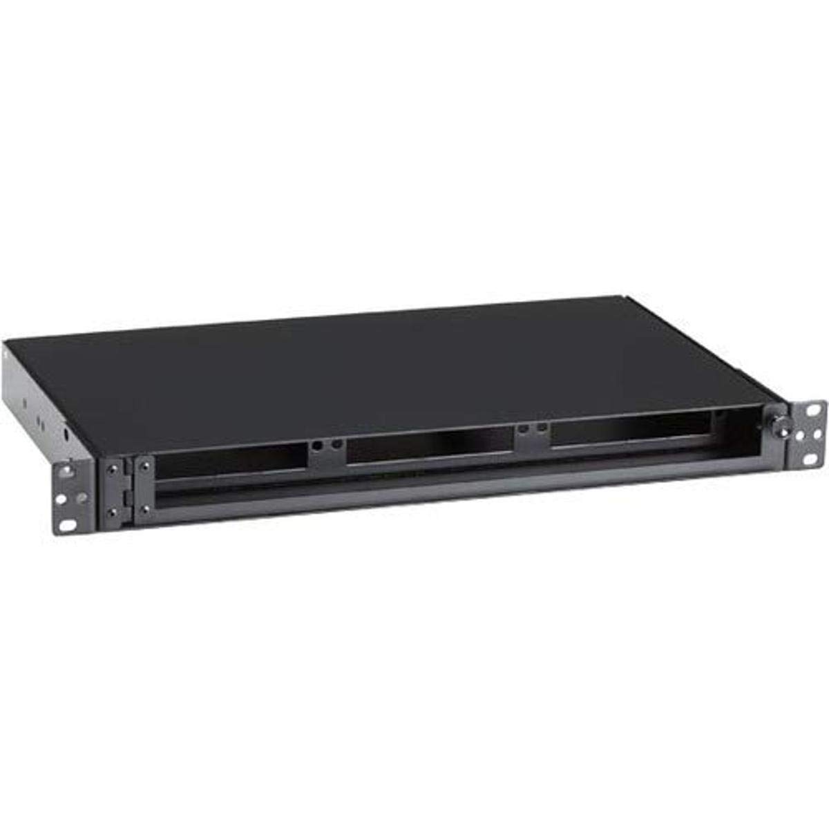 JPM407A-R5 Black 1U Rackmount Fiber Shelf - High-Density Fiber Optic Patch Panel for Data Centers & Telecom Networks