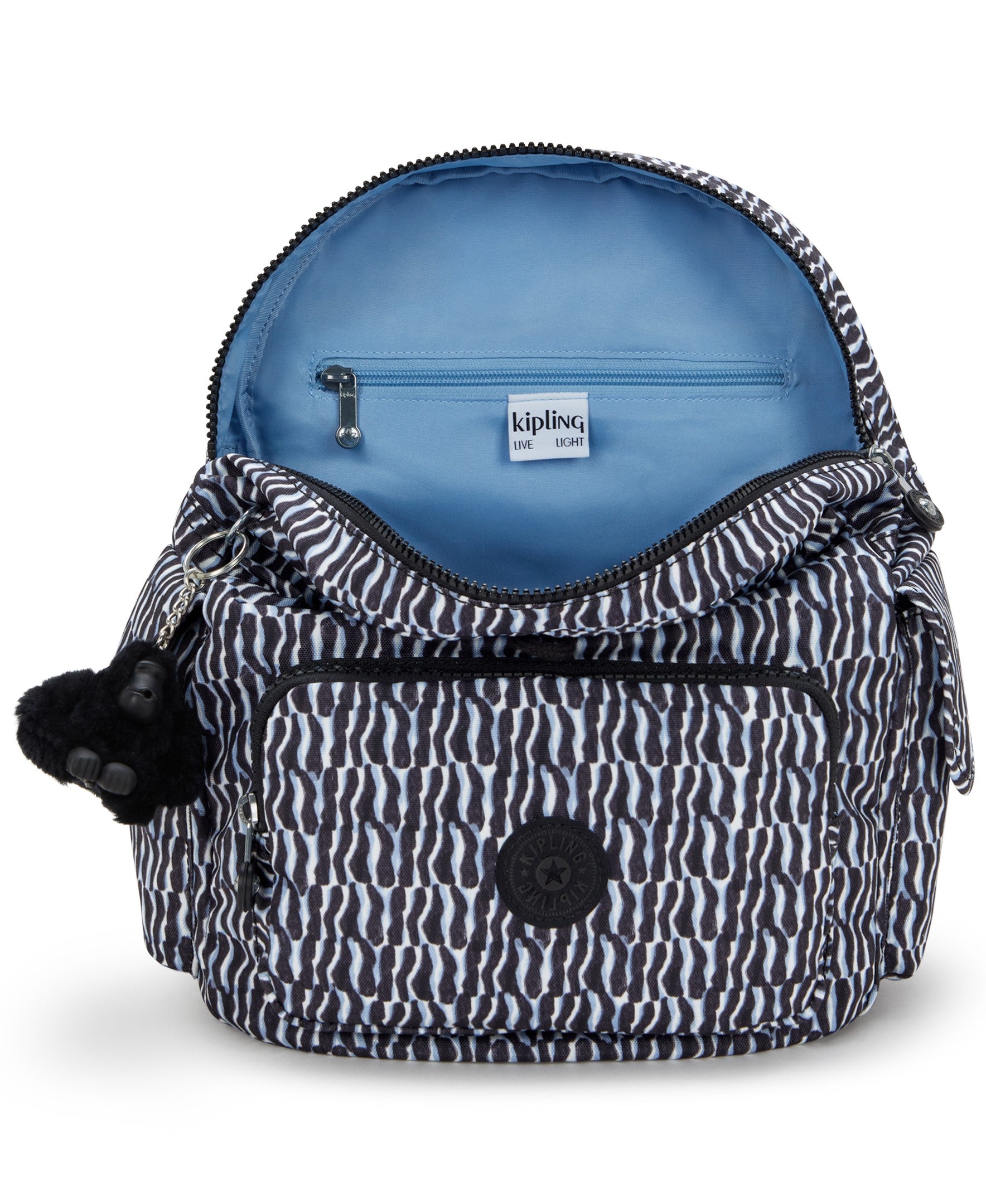 Kipling City Pack Small Printed Backpack - Lightweight Travel Daypack for Women & Teens - Perfect for School, Work, Vacation & Daily Use (Holiday Waves Design)