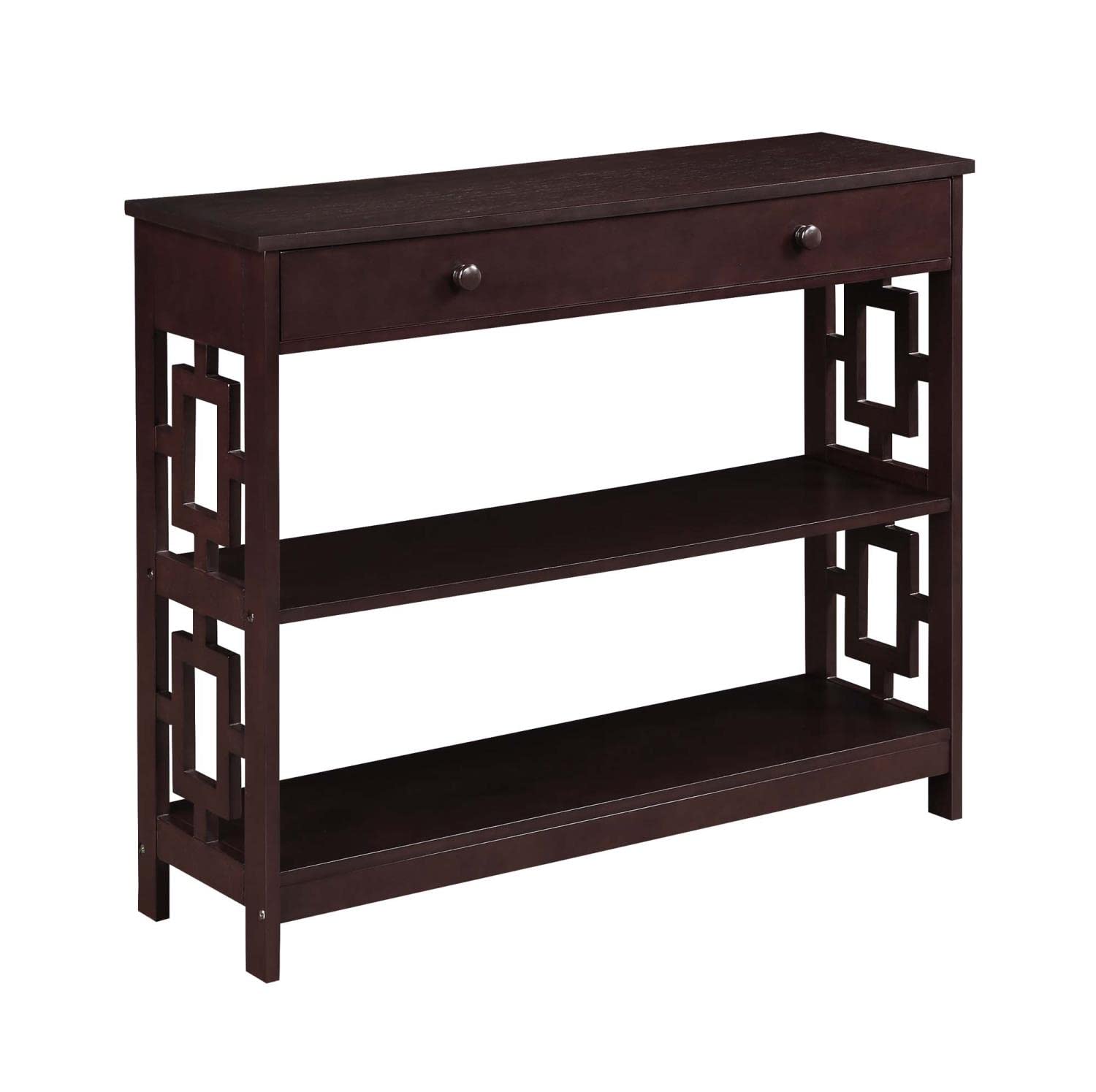 Convenience Concepts Town Square Console Table - Espresso Finish - Entryway Sofa Table for Hallway, Living Room & Home Decor