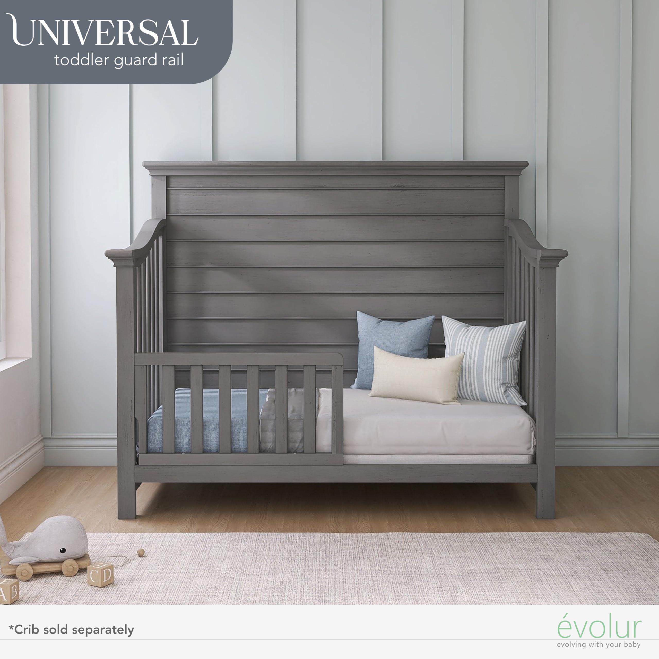 Evolur Toddler Safety Rail - Adjustable Baby Bed Rail Guard for Toddler Beds & Twin Beds | Perfect for Childproofing & Preventing Falls During Sleep