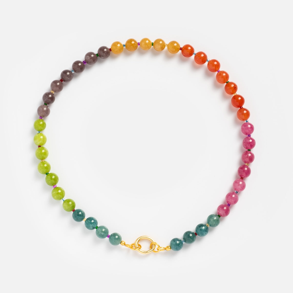 Beaded Gemstone Charm Holder Necklace - Adjustable Bohemian Jewelry for Women | Perfect for Layering, Gift Giving & Everyday Wear