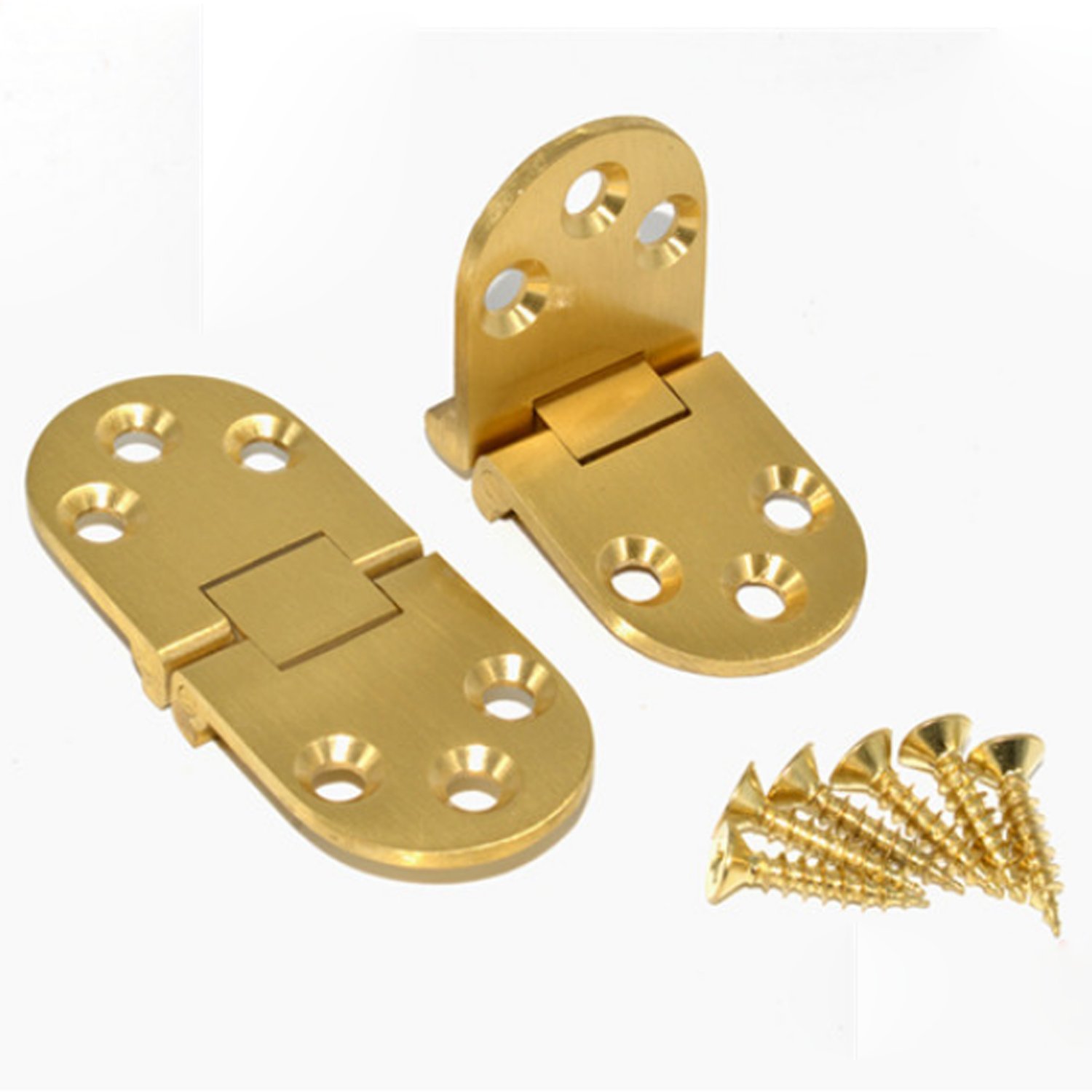 2-Pack Solid Brass Butler Tray Hinges with Screws for Folding Tables - Antique Gold Finish | Durable Hardware for Drop-Leaf Tables, Tea Trolleys & Serving Trays