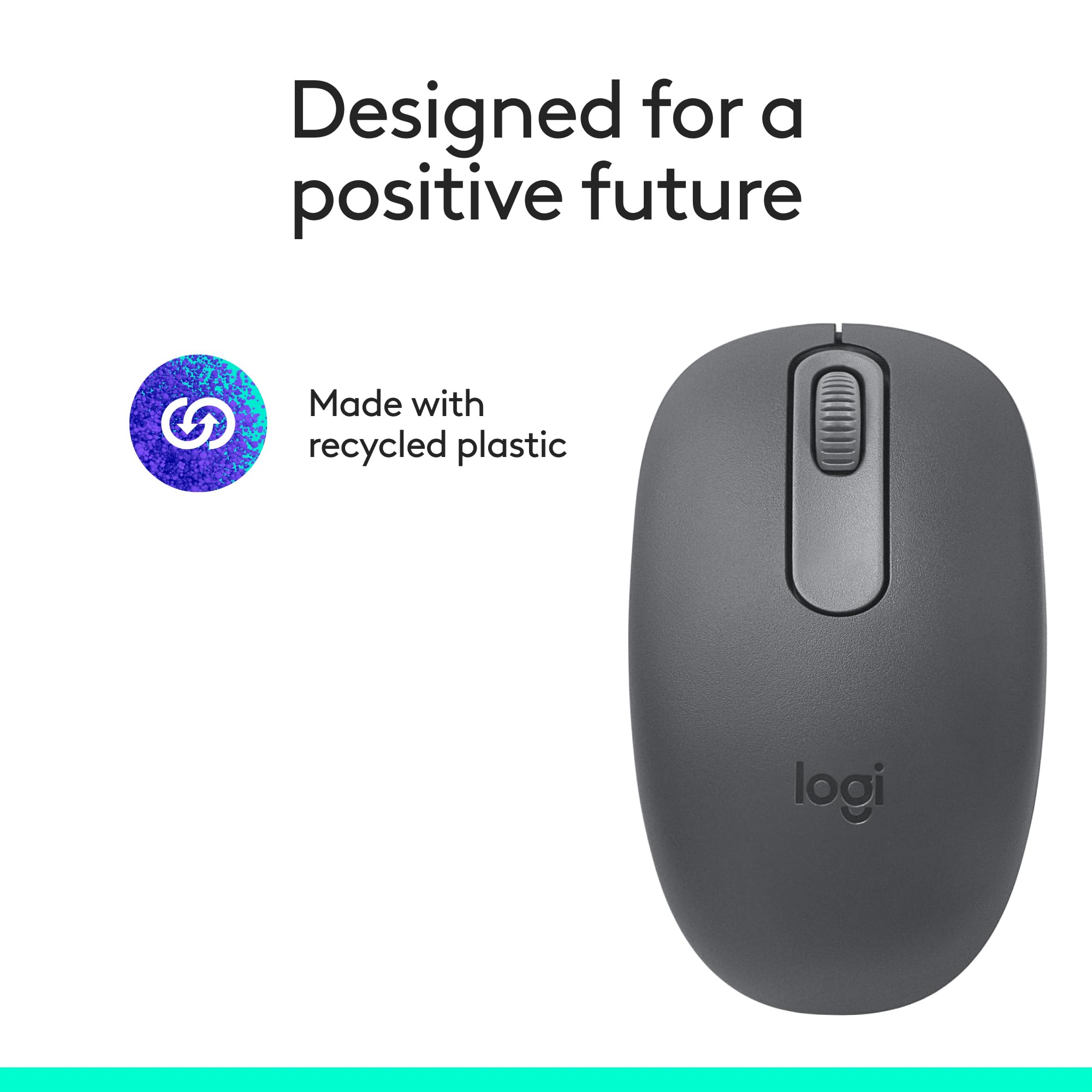 Logitech M196 Bluetooth Wireless Mouse - Compact & Portable for Laptops, Tablets, PC, Mac (Windows/macOS) | 12-Month Battery Life | Smooth Tracking | Graphite | Perfect for Office, Travel & Remote Work