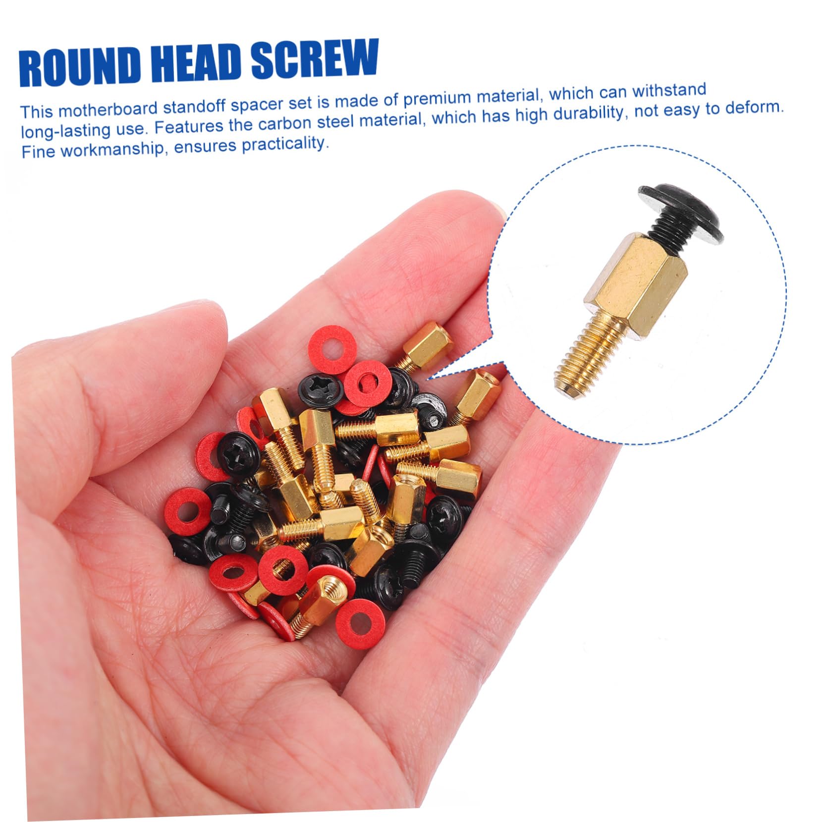 Homoyoyo 3 Sets Computer Case Screws Kit - Motherboard Screws, Standoffs, Spacers & Cooler Standoffs - Carbon Steel Laptop Monitor Stand & Chassis Insulation Gasket for PC Building & Repair (Perfect for DIY Computer Assembly & Upgrades)