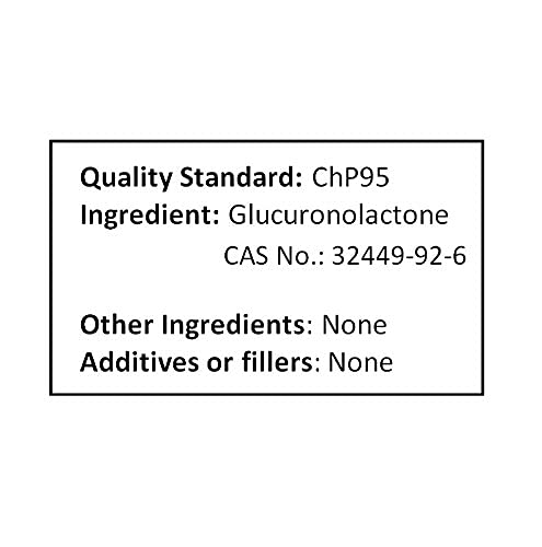 Pure Glucuronolactone Powder for Alertness & Energy Boost - 250g (8.8 oz) Dietary Supplement - Perfect for Workouts, Focus & Mental Clarity