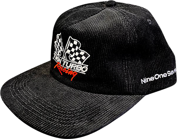 Call Me 917 Twin Turbo Racing Skate Hat - Adjustable Black Cap for Skateboarding, Racing & Streetwear Fashion