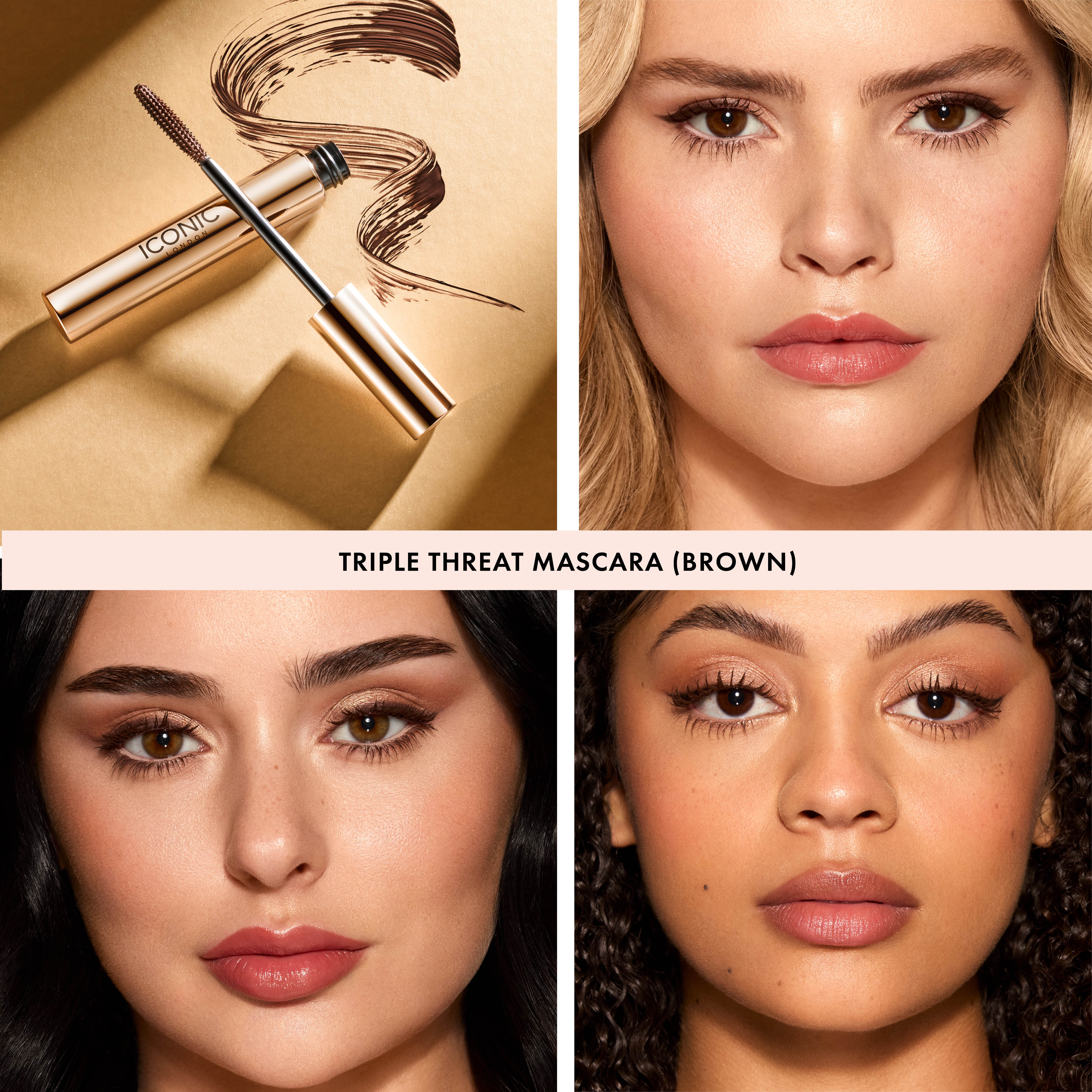 Triple Threat Mascara - Volumizing, Lengthening & Waterproof Mascara for Dramatic Lashes | Perfect for Day to Night Looks & Special Occasions
