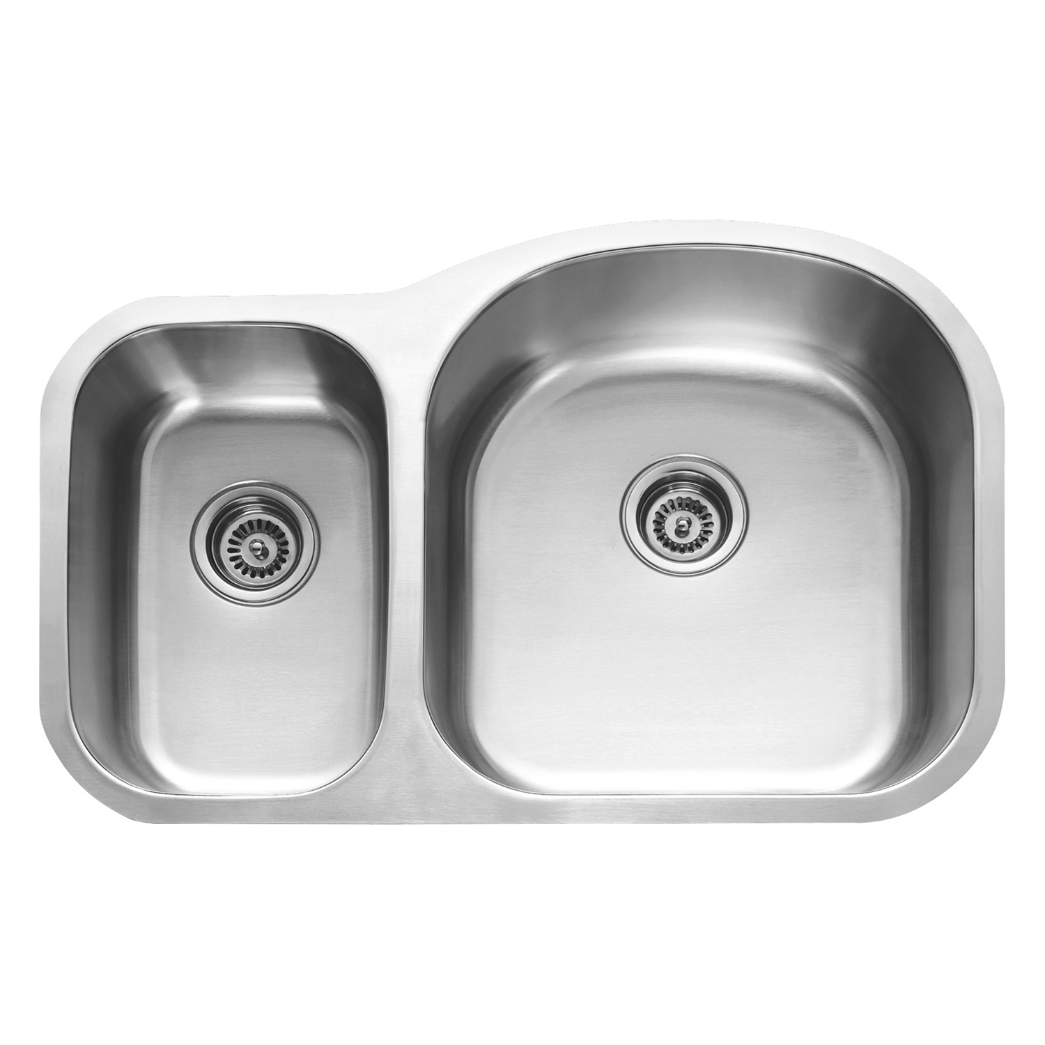 DAX 30/70 Double Bowl Undermount Kitchen Sink - 18 Gauge Stainless Steel with Brushed Finish - 31.5