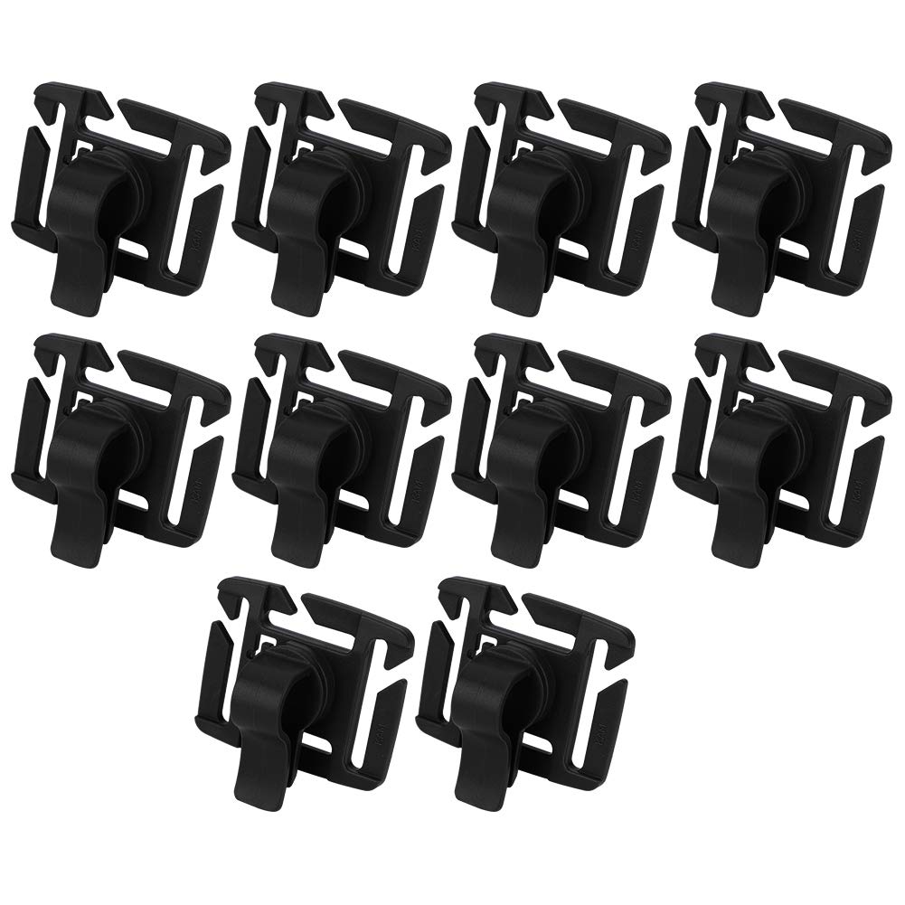 Vbestlife 10Pcs Adjustable Hydration Tube Clips - Water Tube Clips for Hydration Packs, Perfect for Camping, Hiking, Cycling & Outdoor Activities (Black)