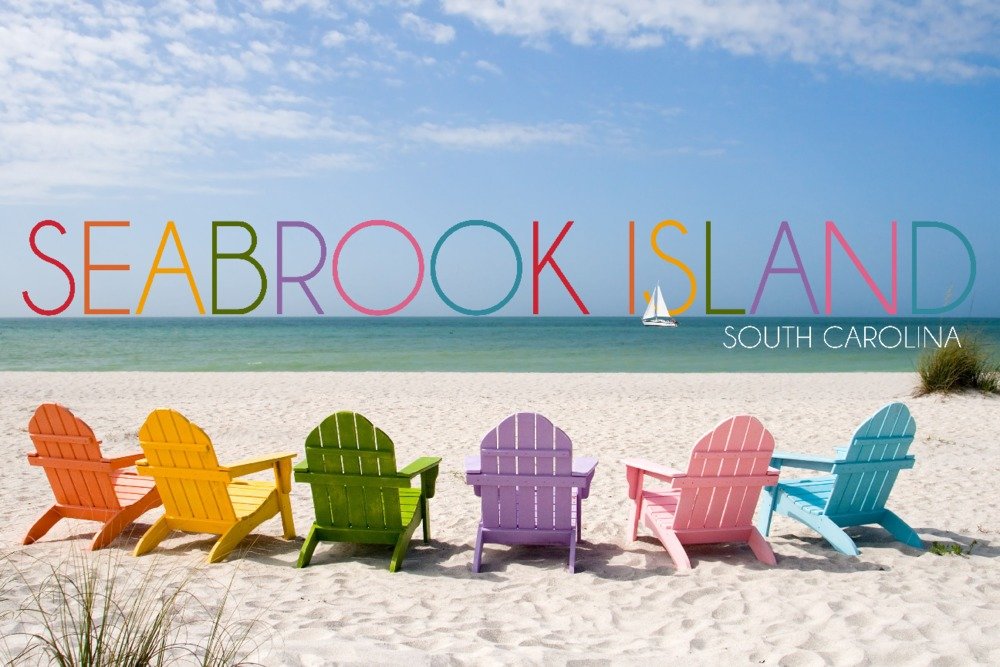 Lantern Press Seabrook Island South Carolina Beach Chairs Art Print - 16x24 Wrapped Canvas Wall Decor for Coastal Living Room, Bedroom & Office