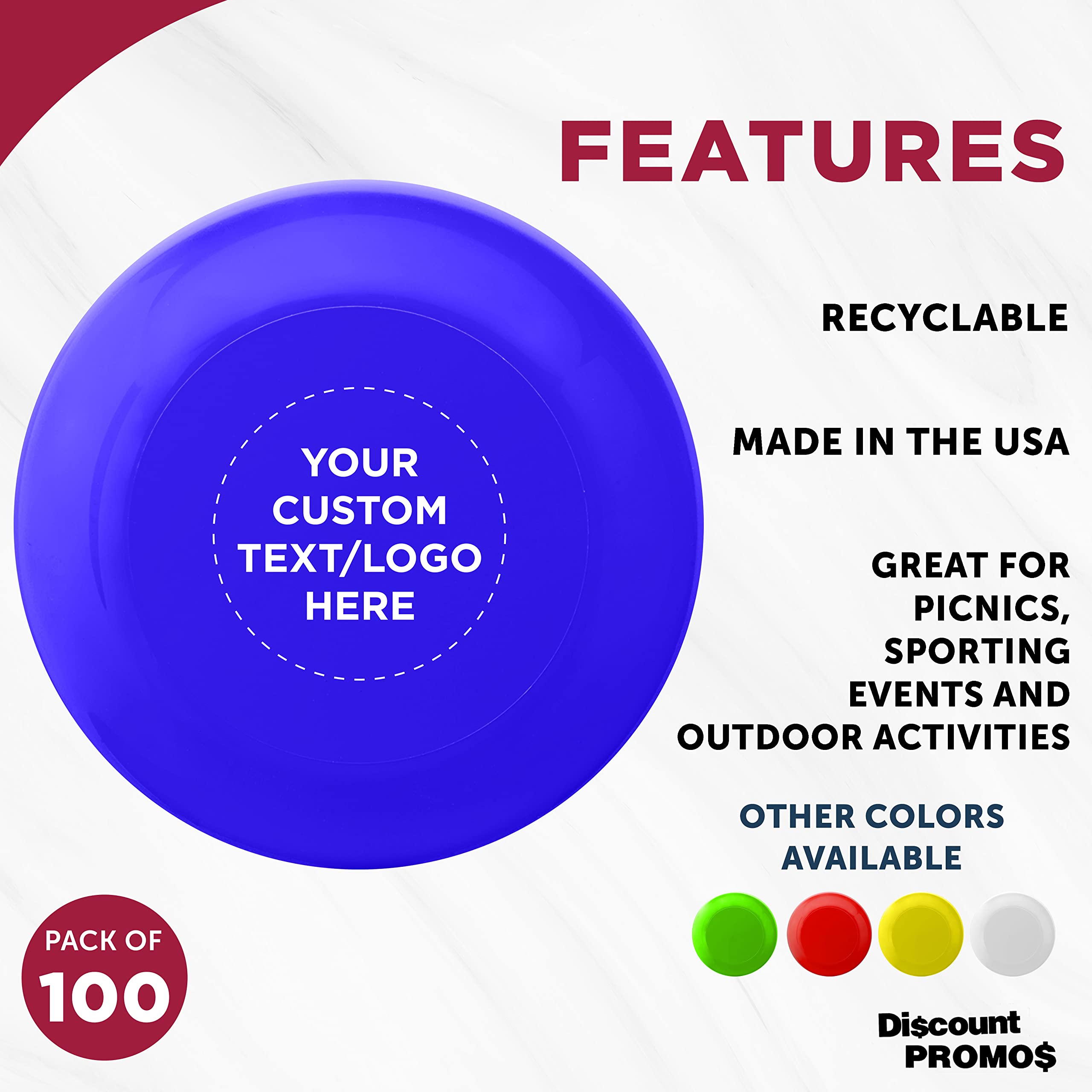 **Bulk 9.25 Inch Frisbee Flying Discs - Durable Outdoor Sports Disc for Beach, Park & Backyard Fun - Family & Dog-Friendly Flying Disc Game (Set of X)**    *(Replace 