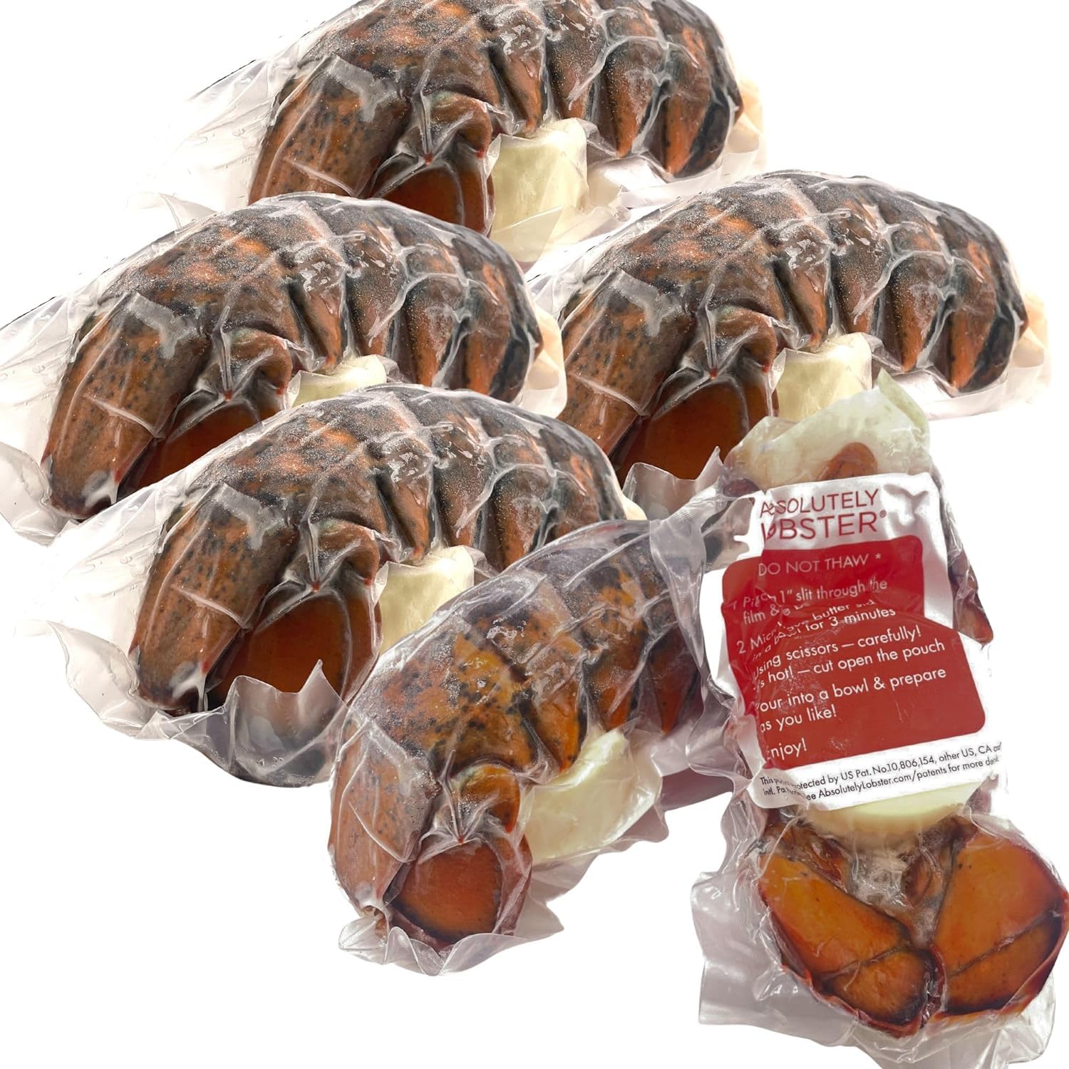 Premium Wild-Caught Maine Lobster Tails (6 Pack, 5-6oz Each) with GMO-Free Butter - Quick 3-Minute Microwave Meal for Romantic Dinners, Special Occasions & Family Gatherings - Perfect for Valentine's Day, Anniversaries & Holiday Celebrations