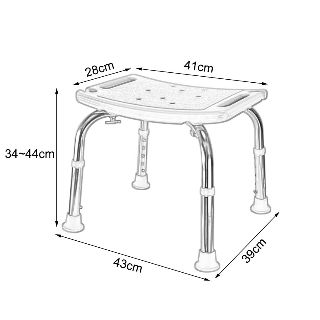 **Adjustable Height Shower Chair - Non-Slip Bath Seat for Elderly, Adults & Disabled - Medical Shower Bench with Safety Backrest - Supports Up to 330 lbs (150kg) - Ideal for Bathroom Safety & Mobility Assistance**