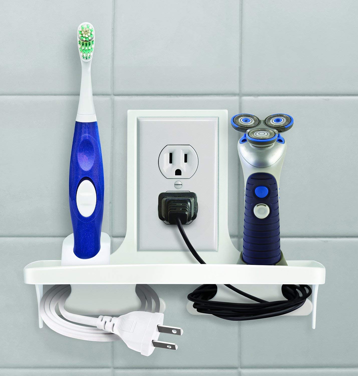 Jobar Ideaworks Wall Outlet Organizer - Cord Management Solution for Home & Office | Keep Cables Neat & Tidy | Perfect for Bedroom, Living Room, Kitchen