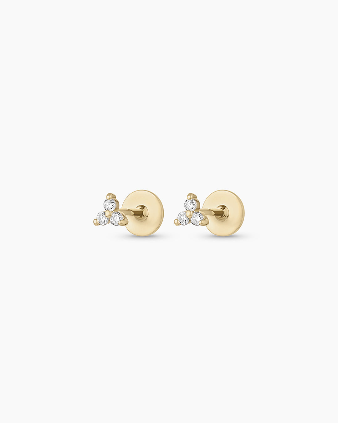 Diamond Bali Flat Back Stud Earrings for Women - Hypoallergenic Surgical Steel Ear Studs for Daily Wear, Parties & Special Occasions