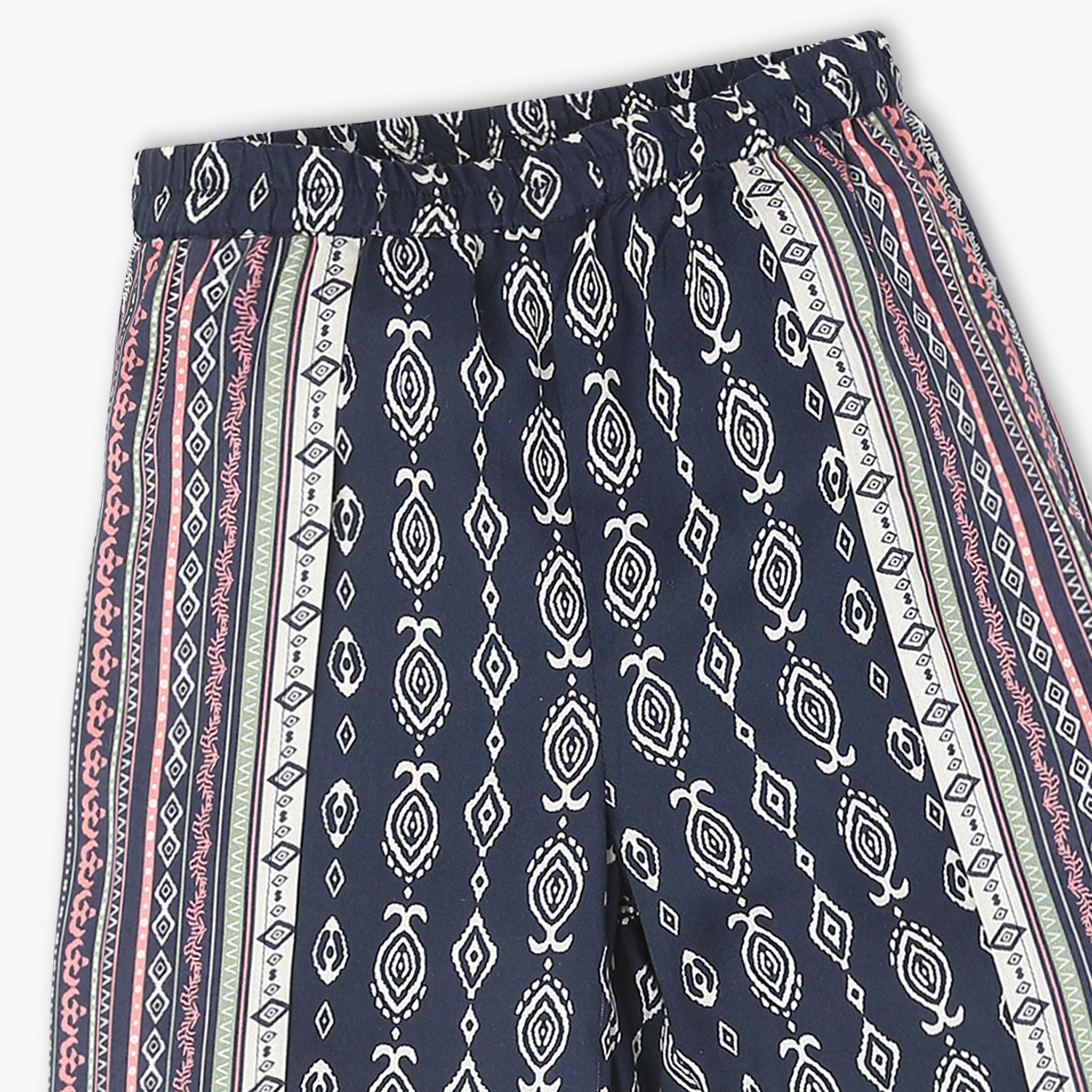 Comfortable Girls Full Length All Over Print Palazzo Pants - Soft Stretchy Fabric for Casual Wear, Lounge & Playtime
