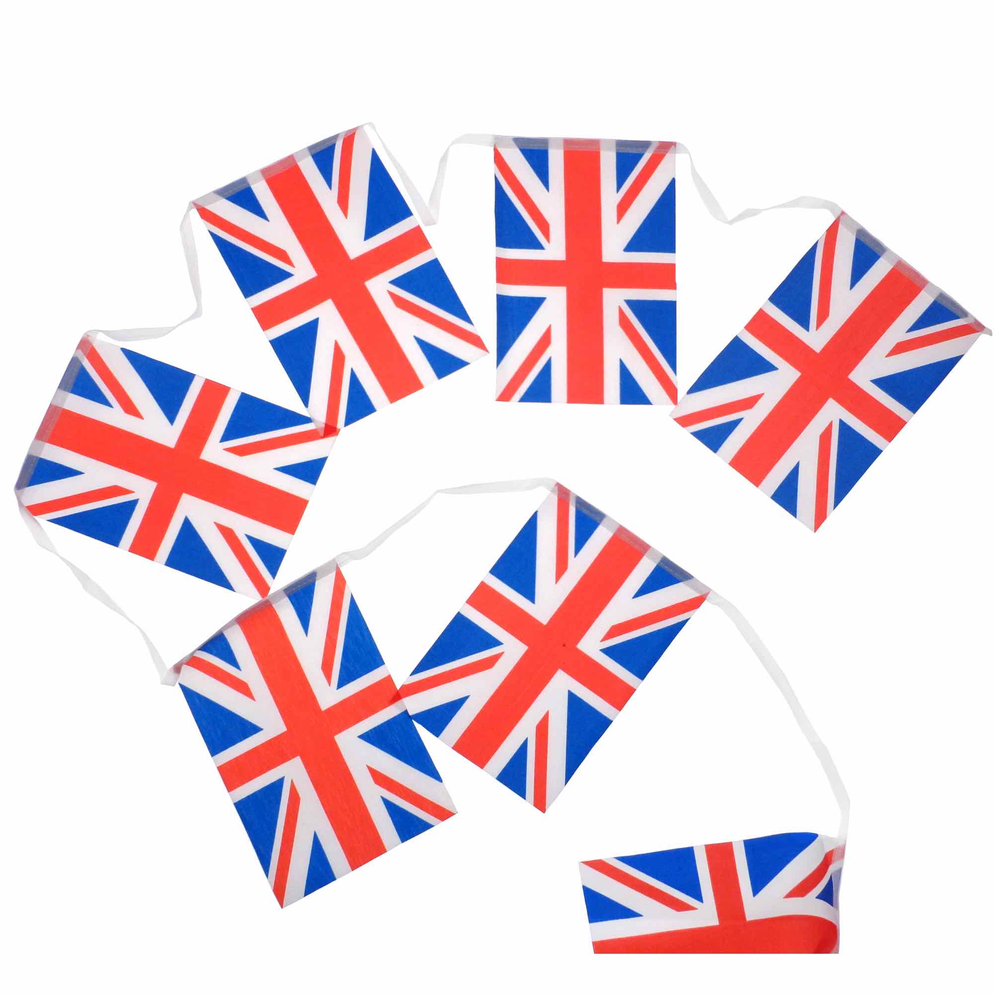 Union Jack Bunting - British Flag Decorations (12 Flags/5m Length) - Perfect for UK Themed Parties, Royal Events & Patriotic Celebrations