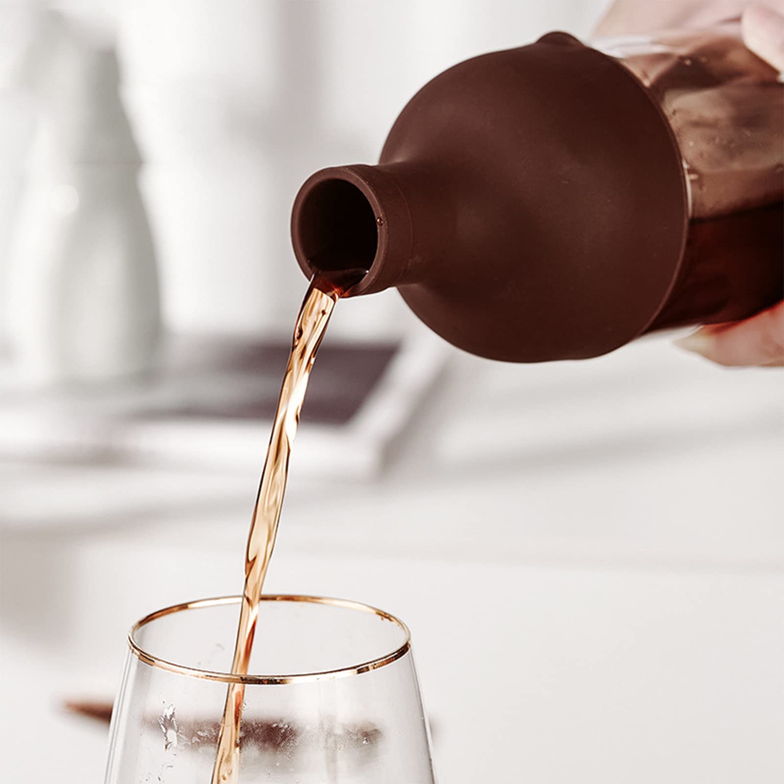 Premium 1000ML Cold Brew Coffee Maker - Glass & Silicone Iced Coffee Pot for Espresso, Tea, and Cold Brew | Perfect for Home, Office & Outdoor Use
