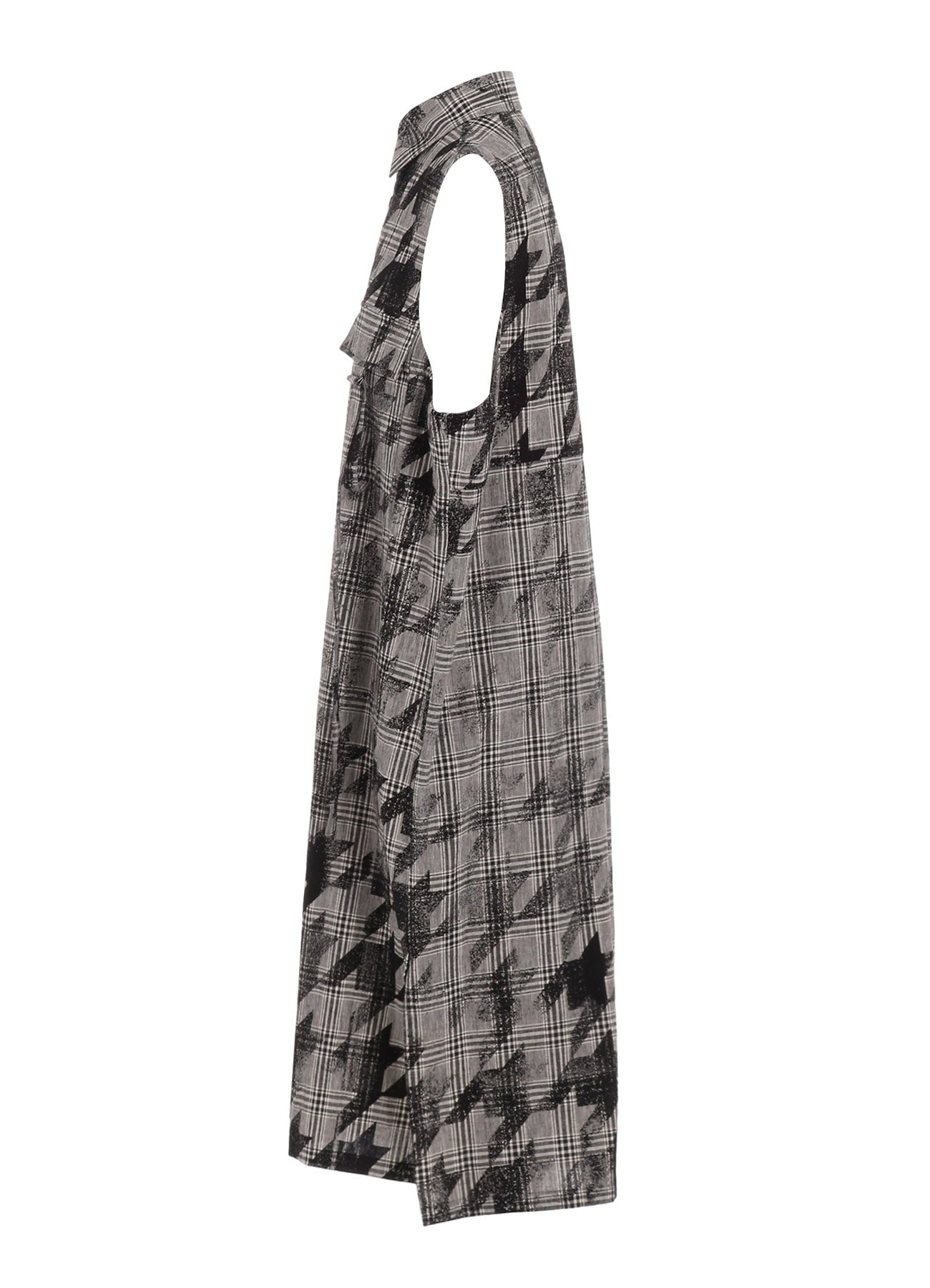 Stylish Cotton Linen Plaid Houndstooth Sleeveless Shirt Dress for Women | Casual Summer Dress for Outdoors, Office & Travel