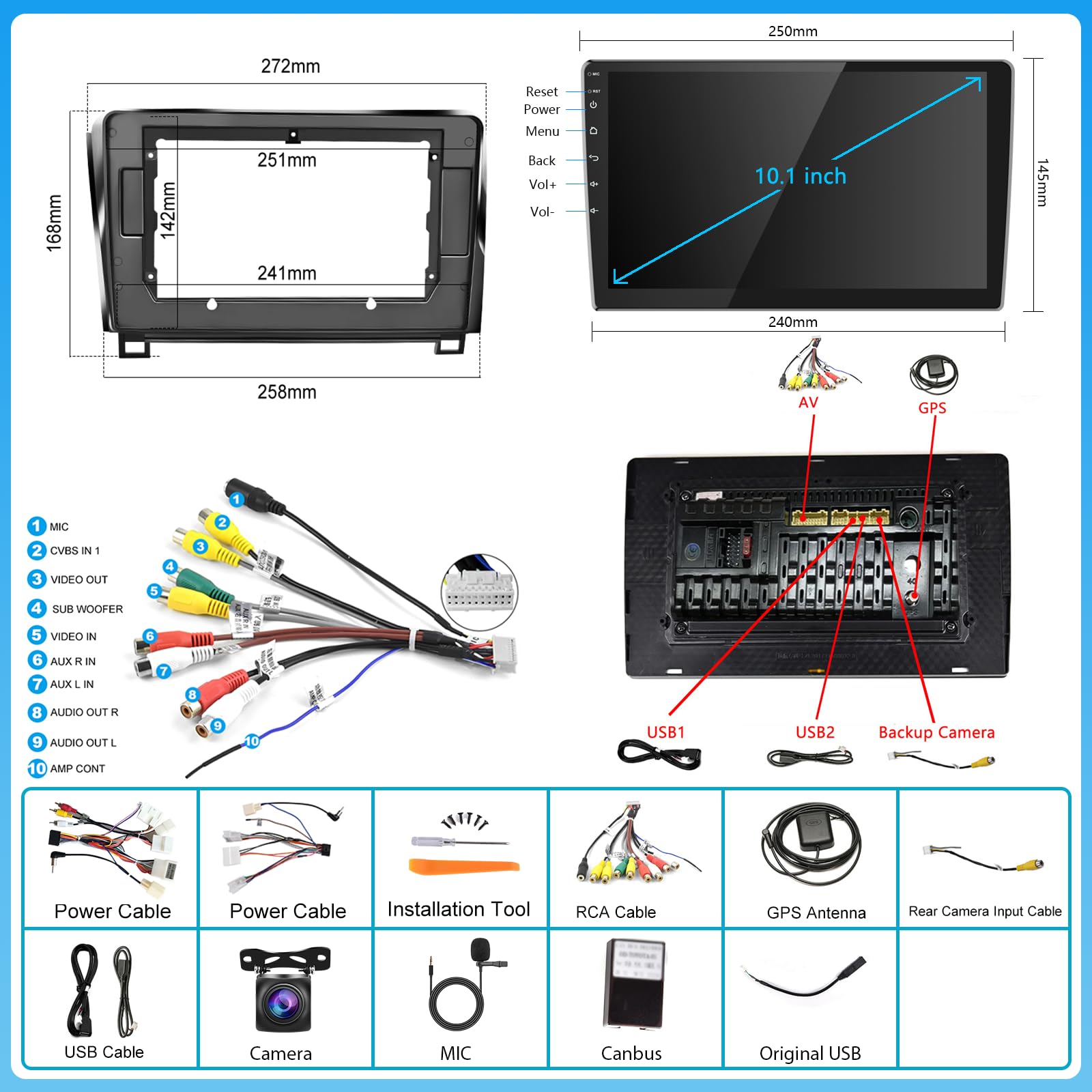 2G+64G Android Car Stereo for Toyota Sequoia 2008-2019 & Tundra 2007-2013 - 10.1