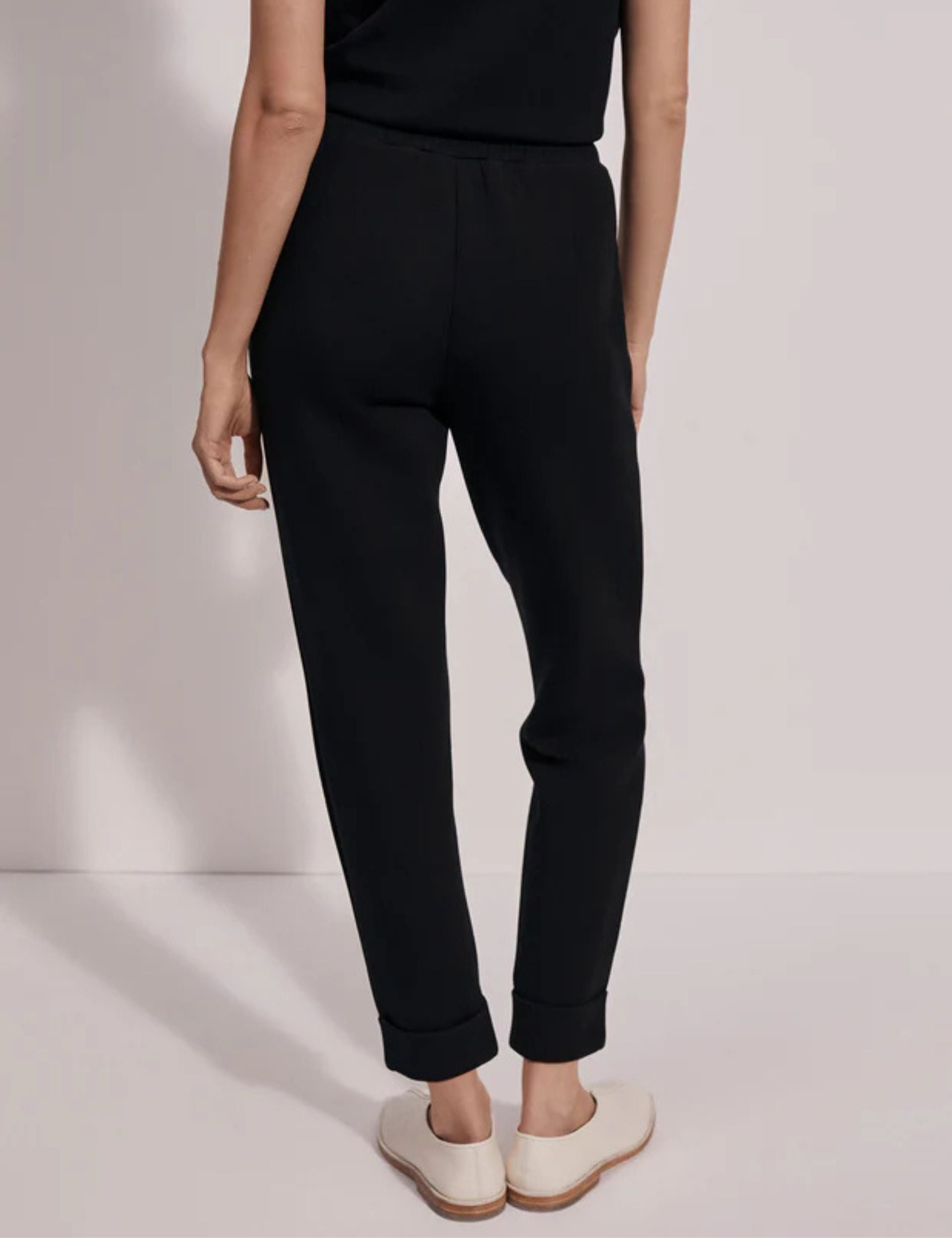Rolled Cuff Pants for Women - Stretch Comfortable Ankle Pants in Black Size 25 | Perfect for Casual Wear, Office & Travel
