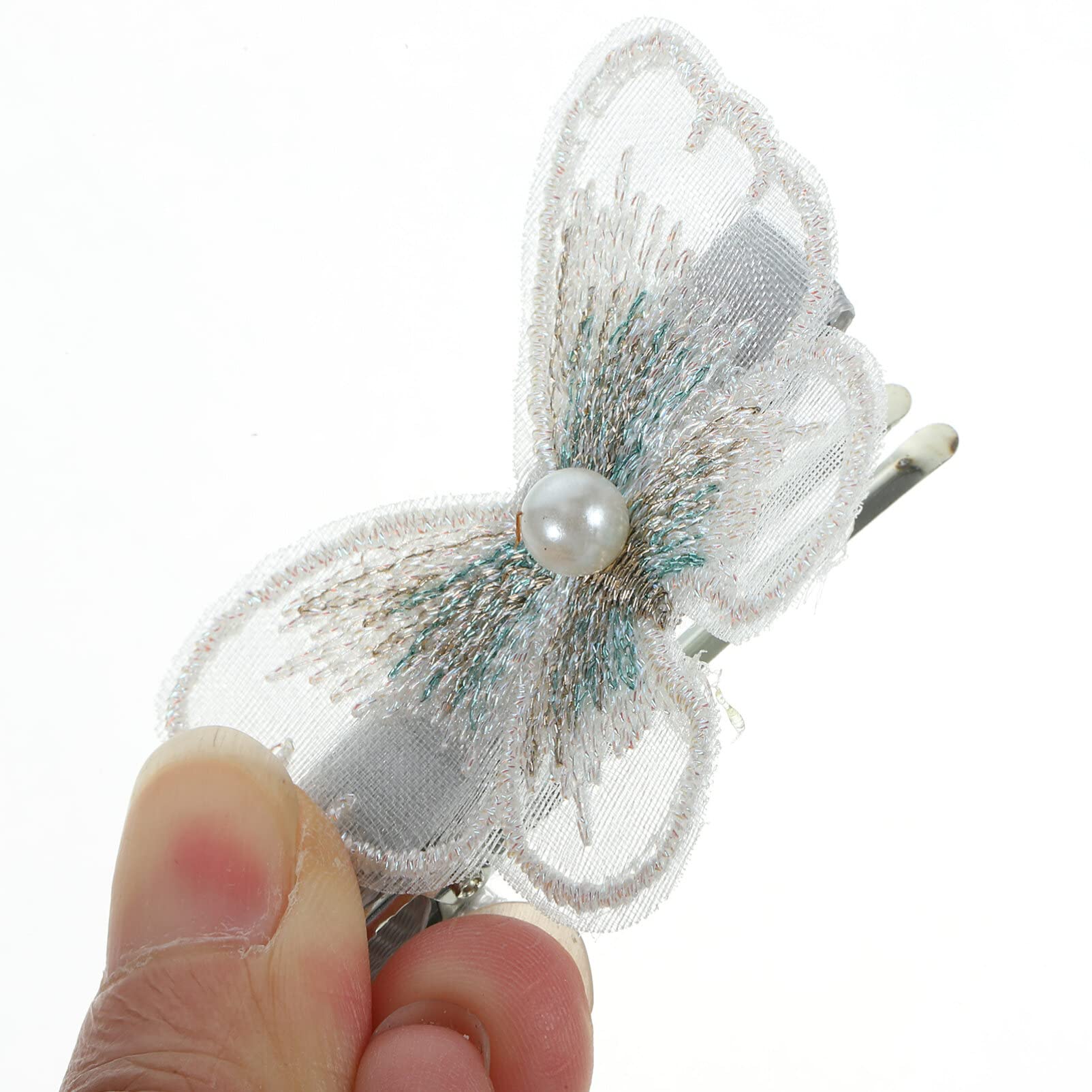 FOMIYES 10pcs White Metal Butterfly Hair Clips for Women - Elegant Wedding Hair Accessories, Floral Hair Pins for Bridal, Prom, Party & Special Occasions - Perfect Hair Decoration for Girls and Misses