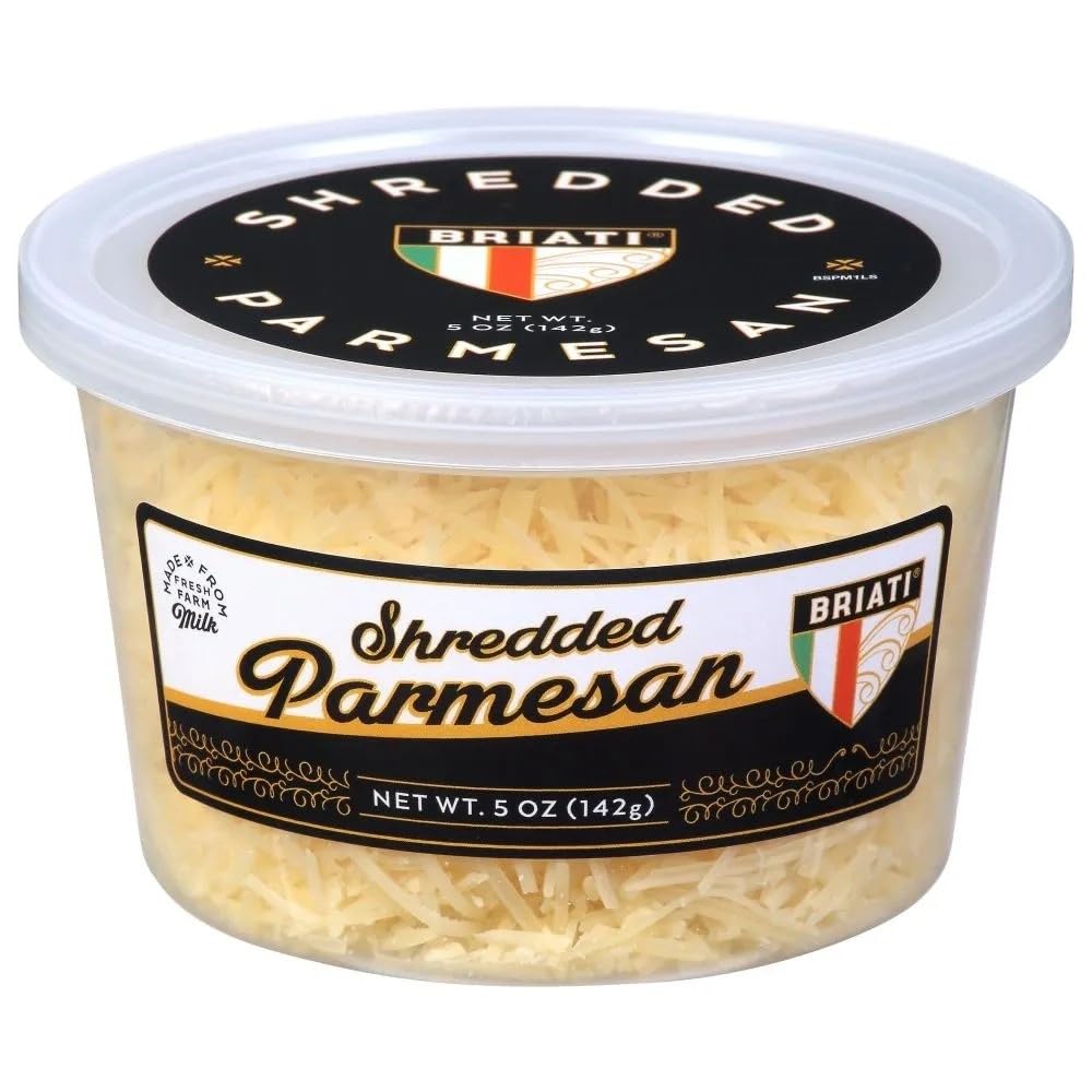 Briati Parmesan Cheese Shredded 5 oz (4-Pack) - Perfect for Pasta, Pizza, Salads & Italian Cooking
