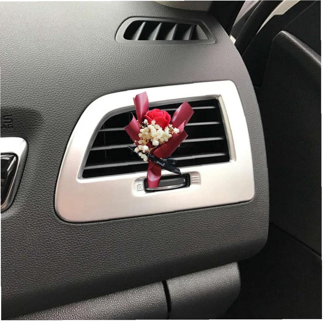 Premium Car Air Vent Clip - Dried Flower Bouquet Perfume Diffuser for Car AC Vent, Red, 4.33x3.14 Inch - Freshen Your Car Interior & Eliminate Odors - Perfect for Daily Commute, Road Trips & Office Parking
