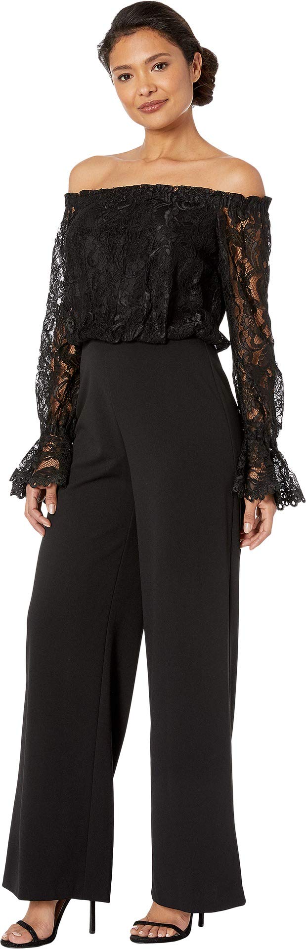 Adrianna Papell Women's Elegant Lace & Crepe Jumpsuit - Formal Evening Wear for Weddings, Parties & Special Occasions
