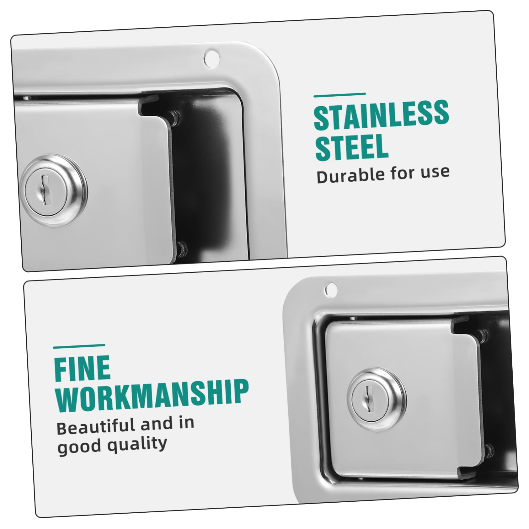 Heavy Duty Stainless Steel Flush Latch Trailer Door Handle with Lock - Durable RV Truck Toolbox Paddle Lock for Secure Storage | Perfect for RV Doors, Truck Beds, and Toolboxes
