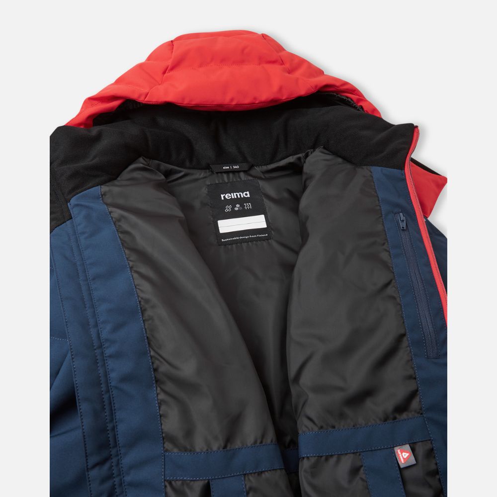 Reima Luppo Boys Waterproof Ski Jacket for Winter Sports - Navy Blue Snow Jacket for Kids Outdoor Activities