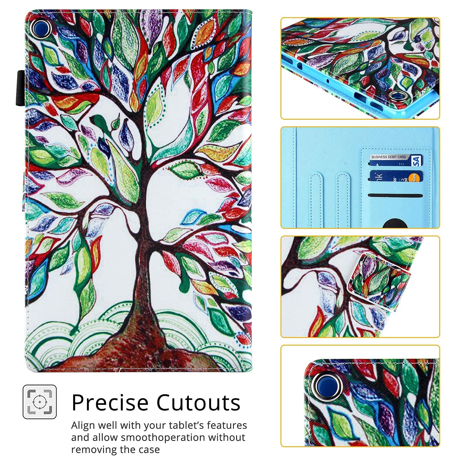 Premium PU Leather Magnetic Case for Amazon Kindle Fire HD 10 (9th/7th Gen 2019/2017) 10.1