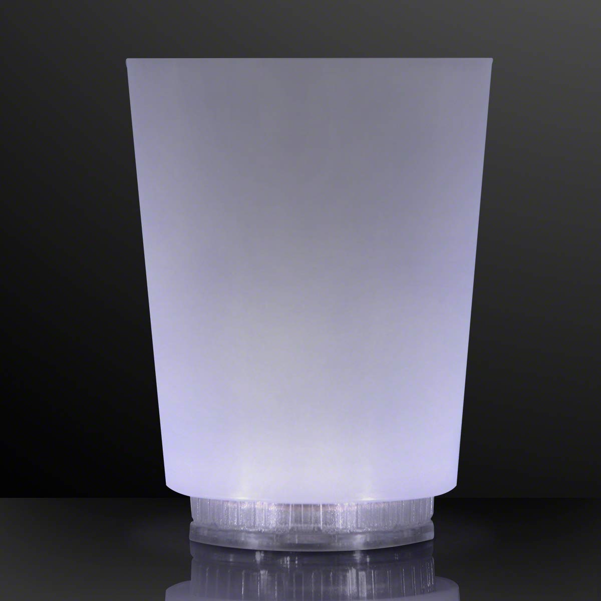 Flashing LED Party Cups - Set of 4 Glow in The Dark Drinking Glasses with Soft White Light for Birthday Parties, Weddings, Nightclubs & Halloween Events