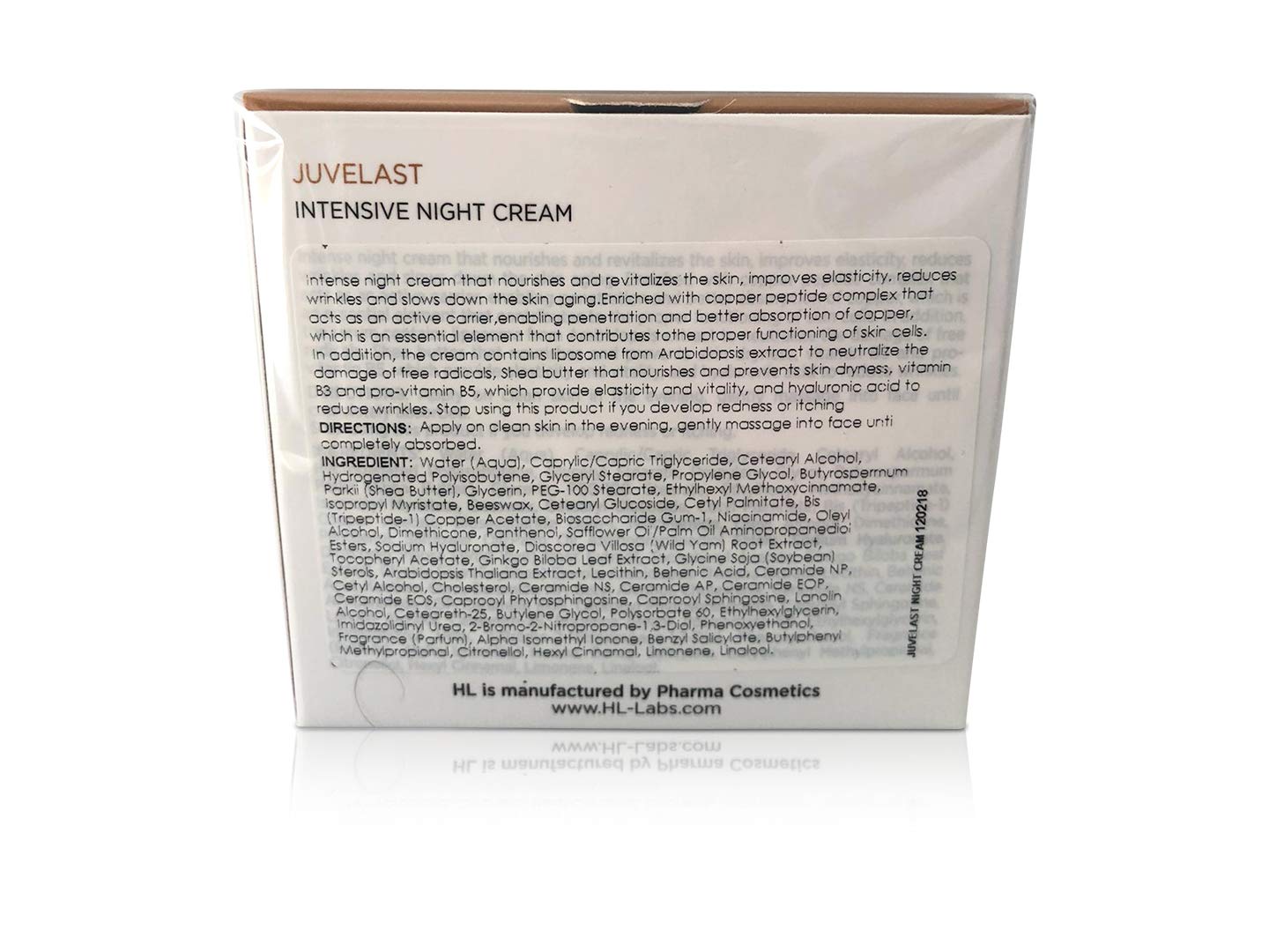 HL Holy Land Cosmetics Juvelast Intensive Night Cream with Copper Peptide Complex | DNA Repair Enzyme & Vitamin E | Anti-Aging Moisturizer for Dry Skin | 1.7 fl.oz | Nighttime Skin Recovery & Wrinkle Reduction