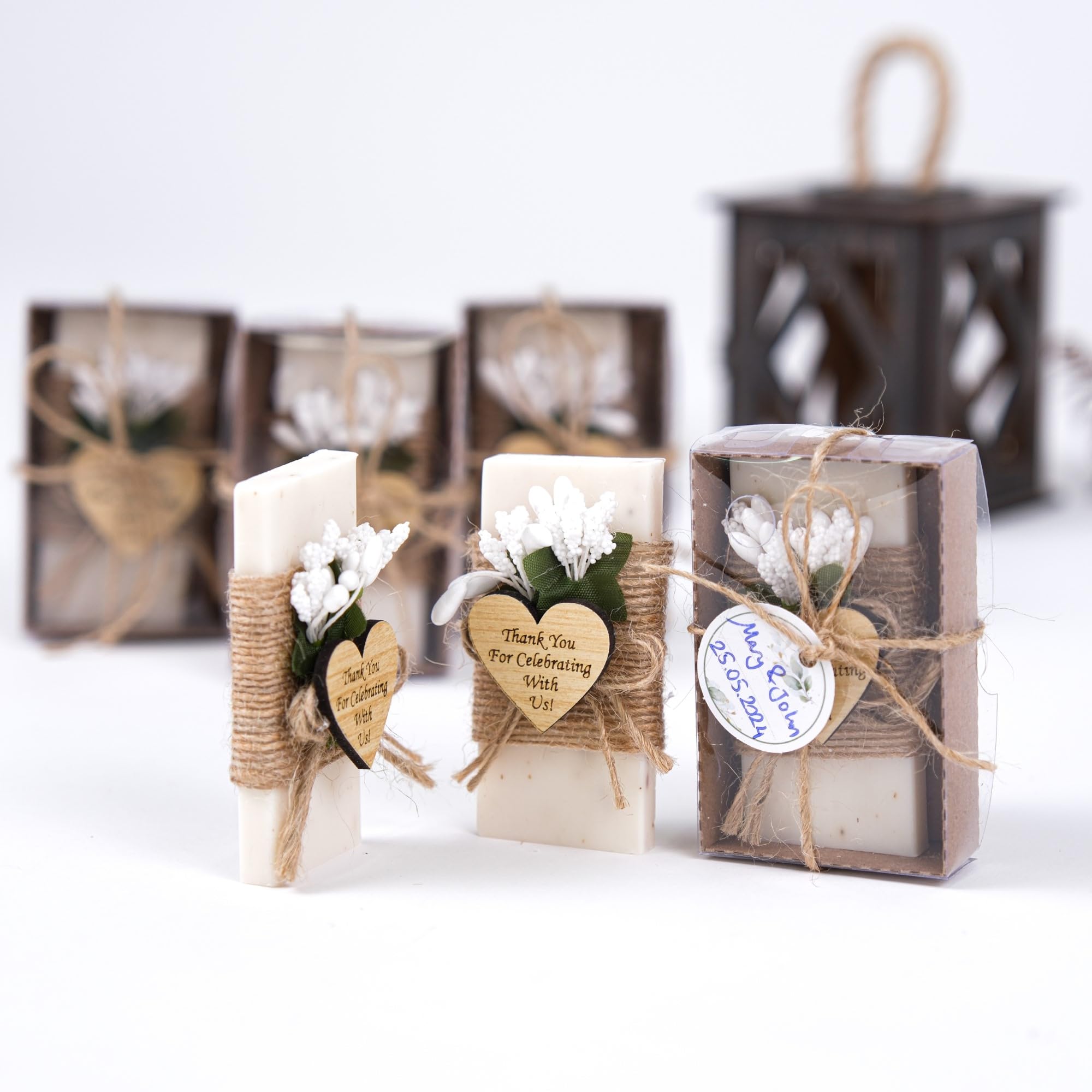 Handmade Jasmine Scented Mini Soap - Pack of 10 | Elegant Wedding Favors, Bridesmaid Gifts & Bridal Shower Favors | Perfect for Wedding Decorations, Guest Gifts & Engagement Parties | Aromatic Soap Set for Special Occasions & Romantic Celebrations