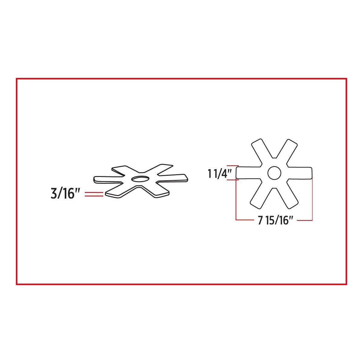 Trux Accessories TLED-X1R 8 Inch Star Red LED Light for 15