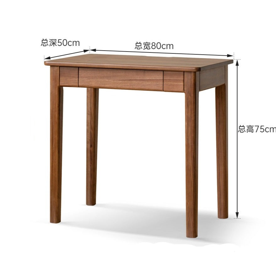 Premium Black Walnut Solid Wood Writing Desk with 3 Drawers - Modern Home Office Furniture for Study, Work & Remote Workspace