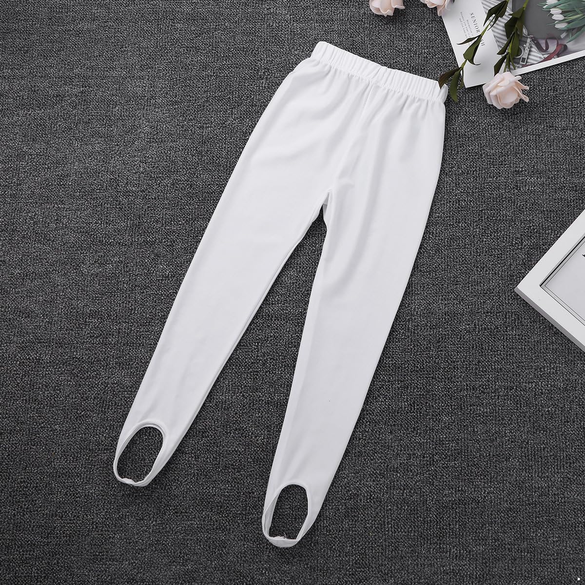 **Girls' Stirrup Leggings - Stretchy Yoga Dance Tights for Kids - Perfect for Gymnastics, Ballet & Athletic Wear**