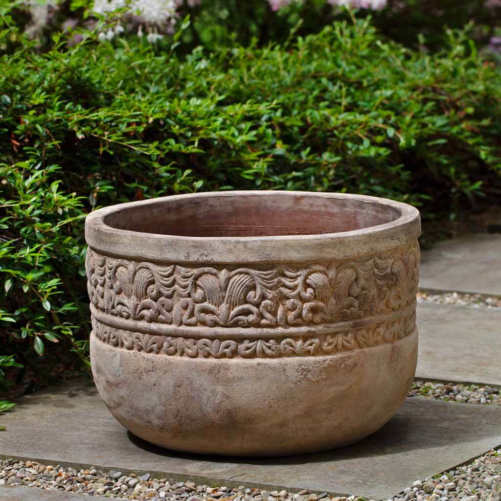 Campania International Quebrada Planter Set of 3 - Antico Terra Cotta Flower Pots for Indoor/Outdoor Plants, Home & Garden Decor