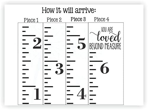 Loved Beyond Measure Wall Decal - Black Vinyl Height Ruler Growth Chart Sticker for Kids Room Nursery Decor | Perfect for Measuring Child's Growth & Home Decoration
