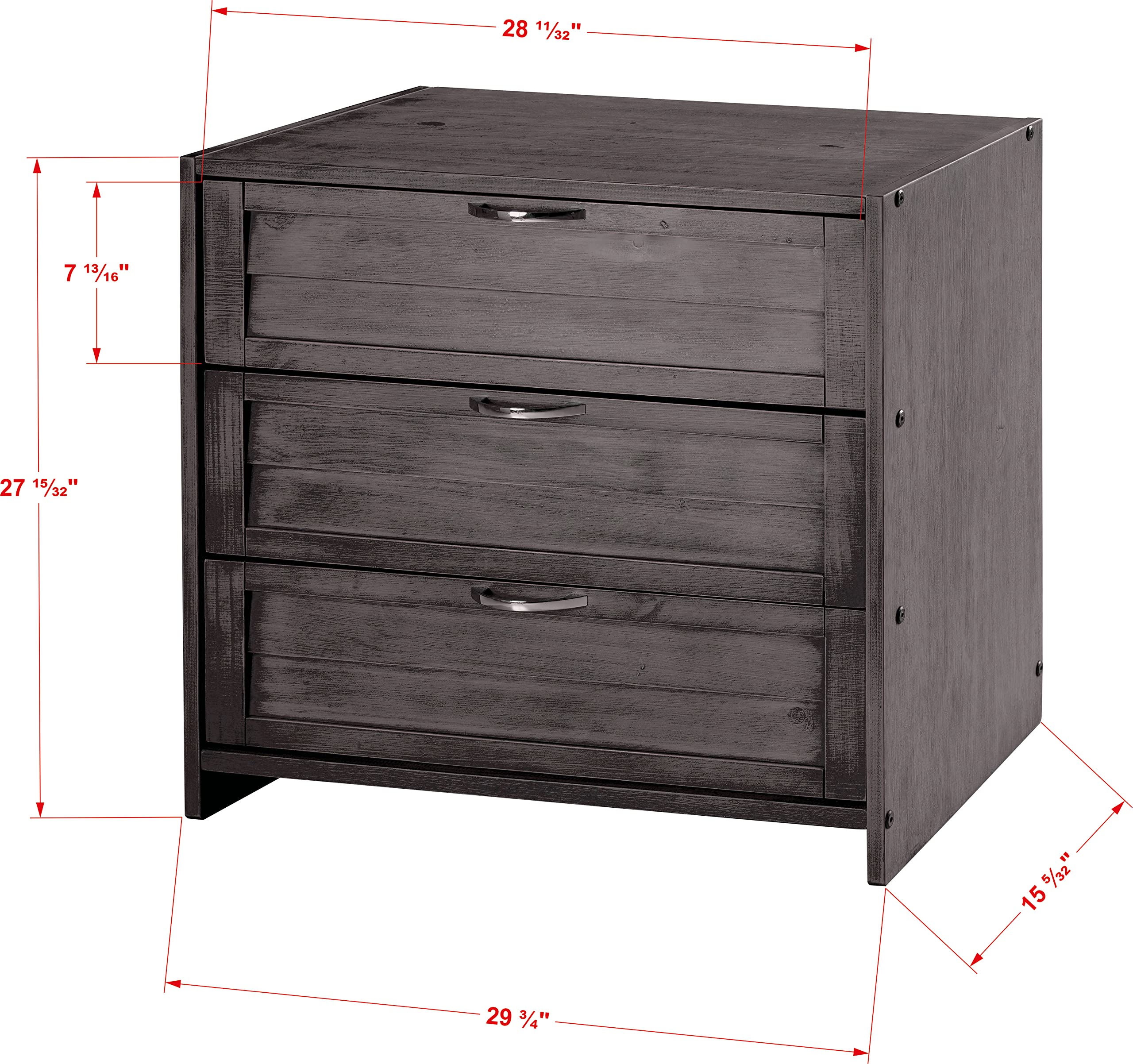 Donco Kids Louver 3 Drawer Chest - White Wooden Dresser for Nursery, Bedroom & Playroom | Perfect for Organizing Toys, Clothes & Kids Essentials