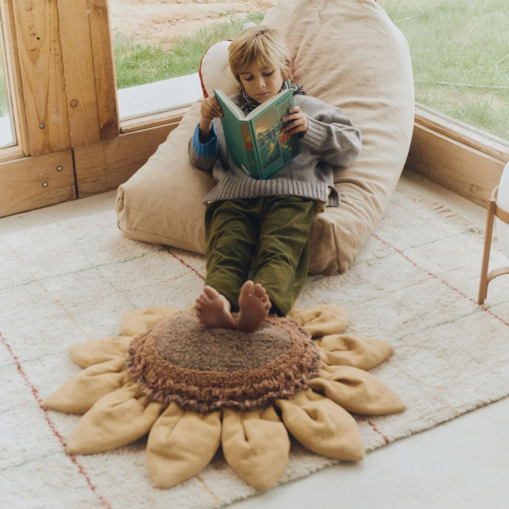 Sunflower Floor Cushion Pillow - Soft & Comfortable Seat Pad for Yoga, Meditation, Kids Playroom, and Living Room Decor