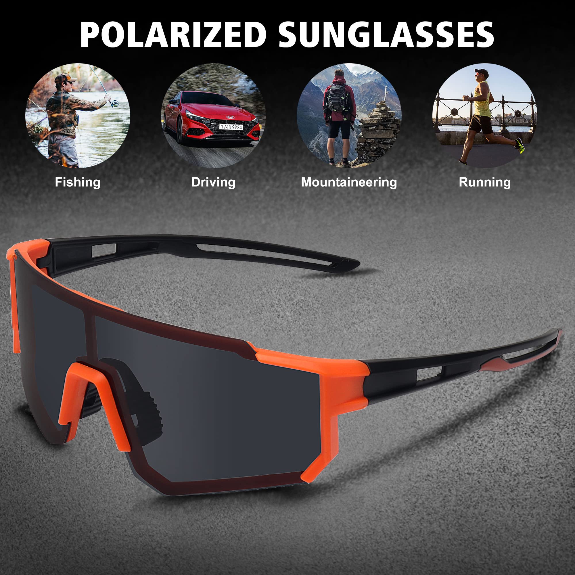 STORYCOAST Polarized Sports Sunglasses for Men & Women - UV400 Protection, Anti-Glare Driving, Fishing, Cycling & Mountain Bike Sunglasses - Perfect for Outdoor Activities & Sports Enthusiasts