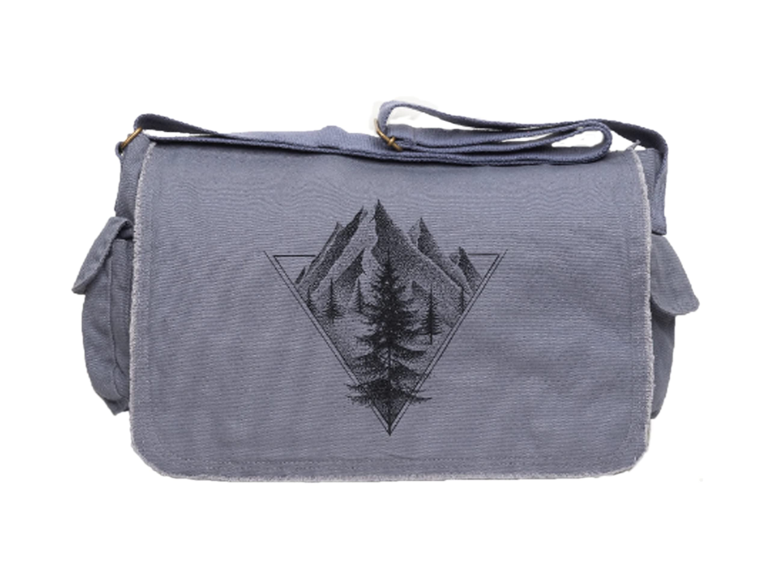 Black Canvas Messenger Bag for Women & Men - Vintage Crossbody Shoulder Purse with Zipper - Large Aesthetic Work Backpack for Office, Study, Travel & Daily Use | Durable & Stylish Unisex Bag