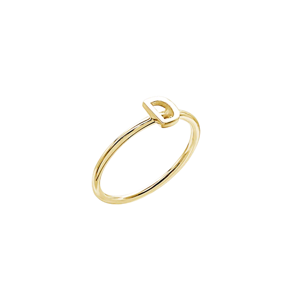 Amare Wear Initial Stackable Rings for Women - 24K Gold Plated Personalized Name Rings - Perfect for Gifts, Anniversaries, and Everyday Layered Jewelry Style