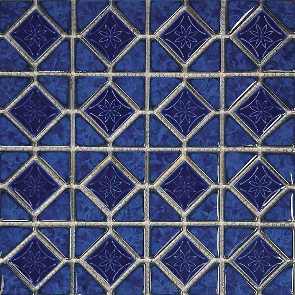 Premium Fiji Blue Diamond Pool Mosaic Tiles - Stunning Glass Tile for Swimming Pools, Spas & Backyard Designs - Waterproof & Durable for Outdoor Use