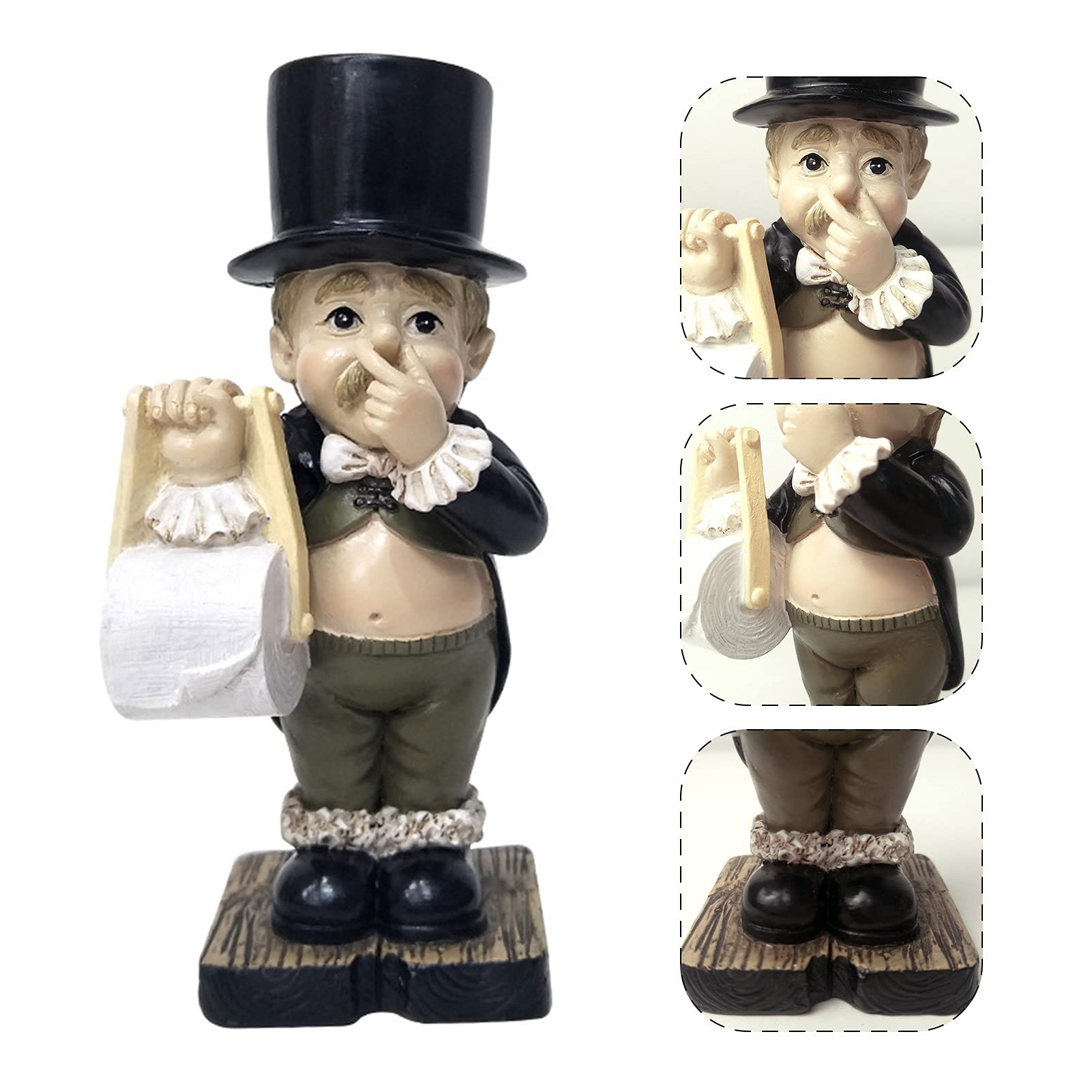Funny Toilet Butler Statue - Comical Resin Toilet Paper Holder with Intricate Detailing, Stable Bathroom Decor for Home & Office - Perfect Gift for Housewarming & Practical Bathroom Organization