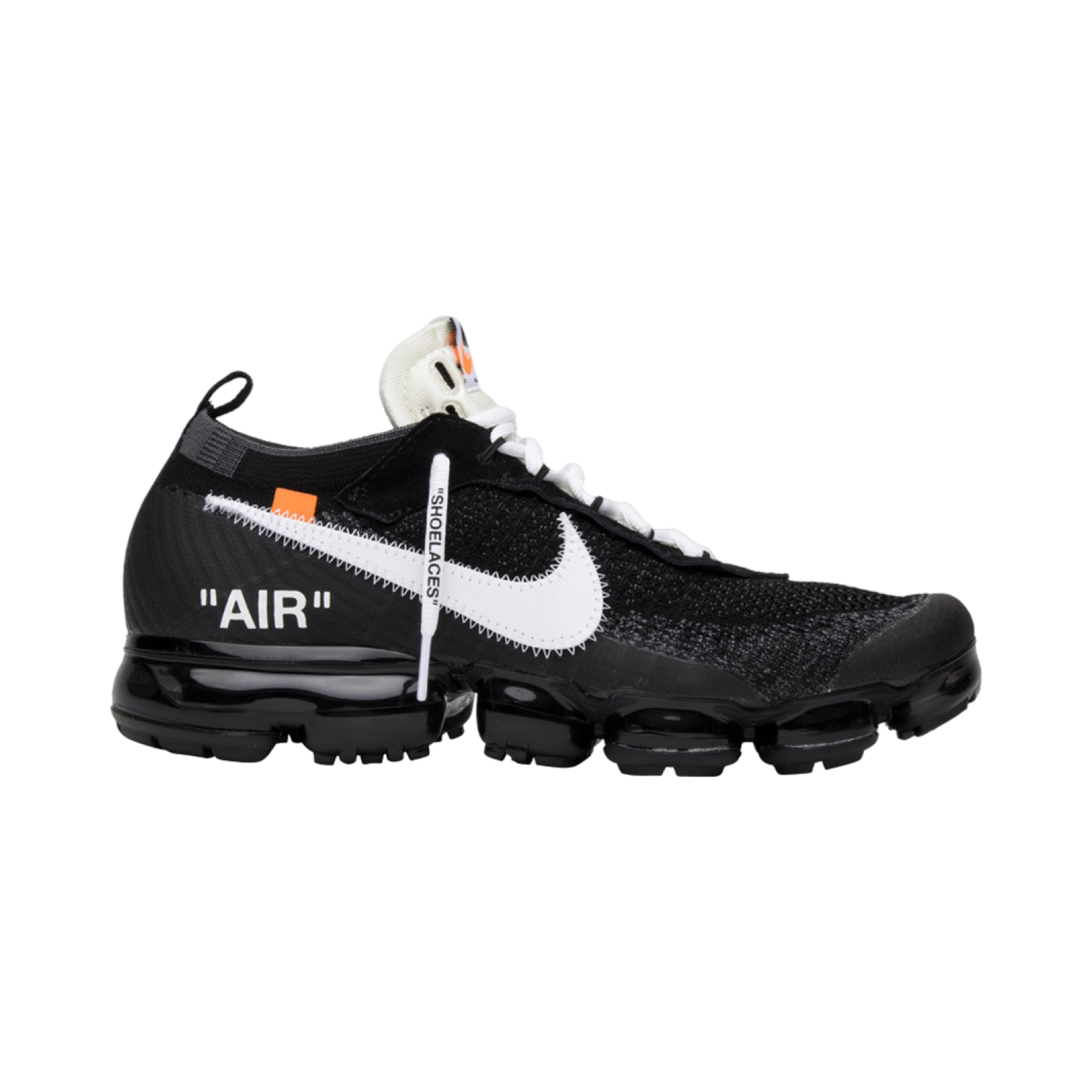 Off White x Nike Air Max VaporMax FK Flyknit Sneakers - Black & White Clear Sole - Running, Gym & Streetwear Fashion