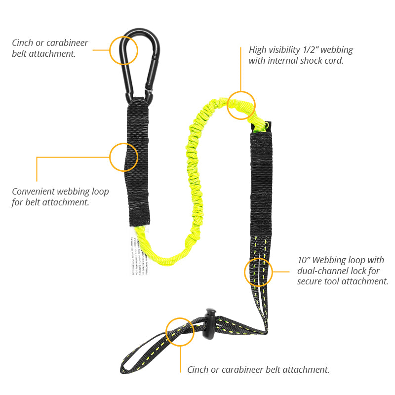 CLC Gear Link Tool Lanyard 31in & 44in - Heavy Duty Retractable Lanyard for ID Badges, Keys & Tools - Perfect for Construction, Security & Office Use