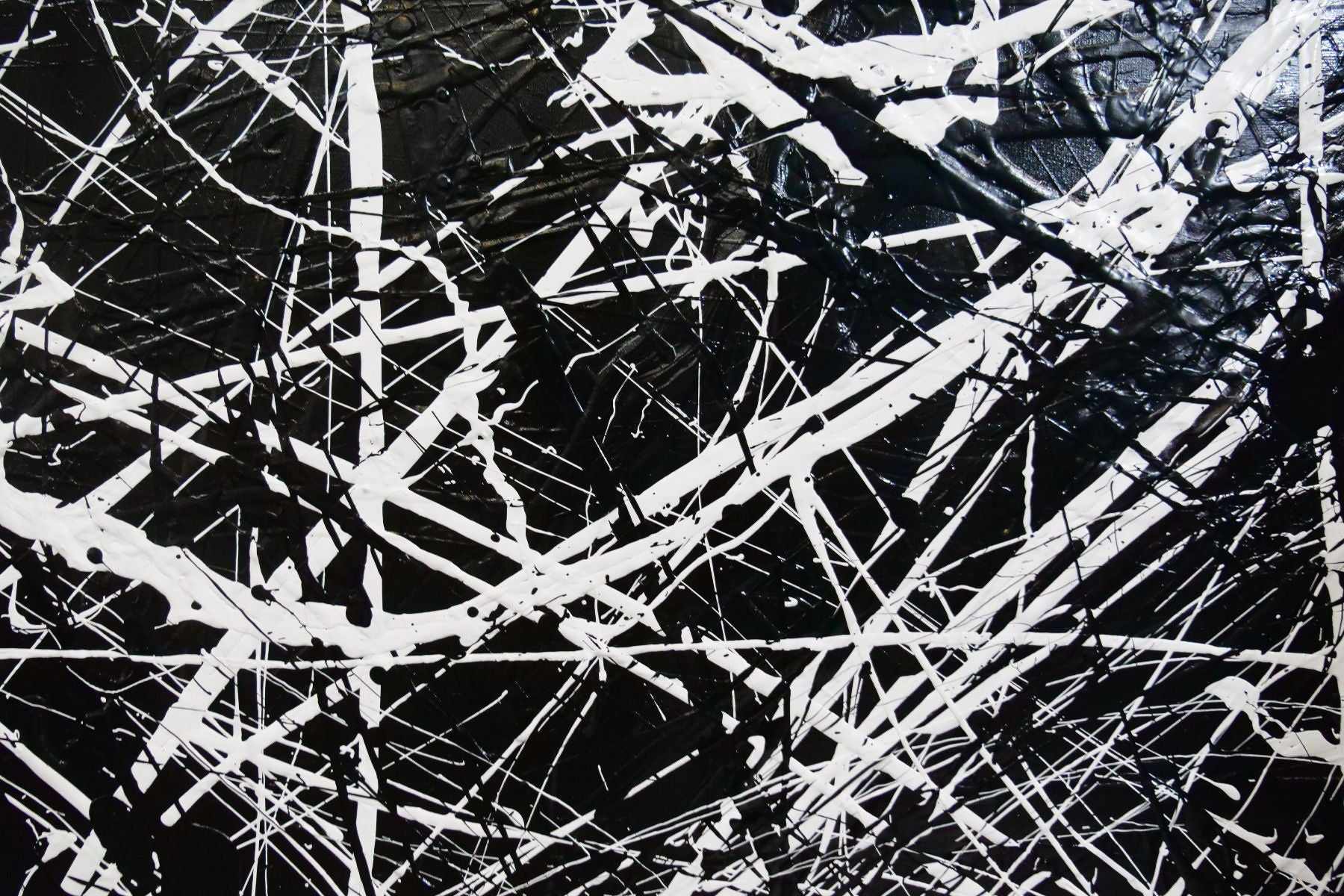 Scatter Brain Abstract Painting 150cm x 150cm - Black & White Textured Canvas Art for Modern Living Room & Office Wall Decor